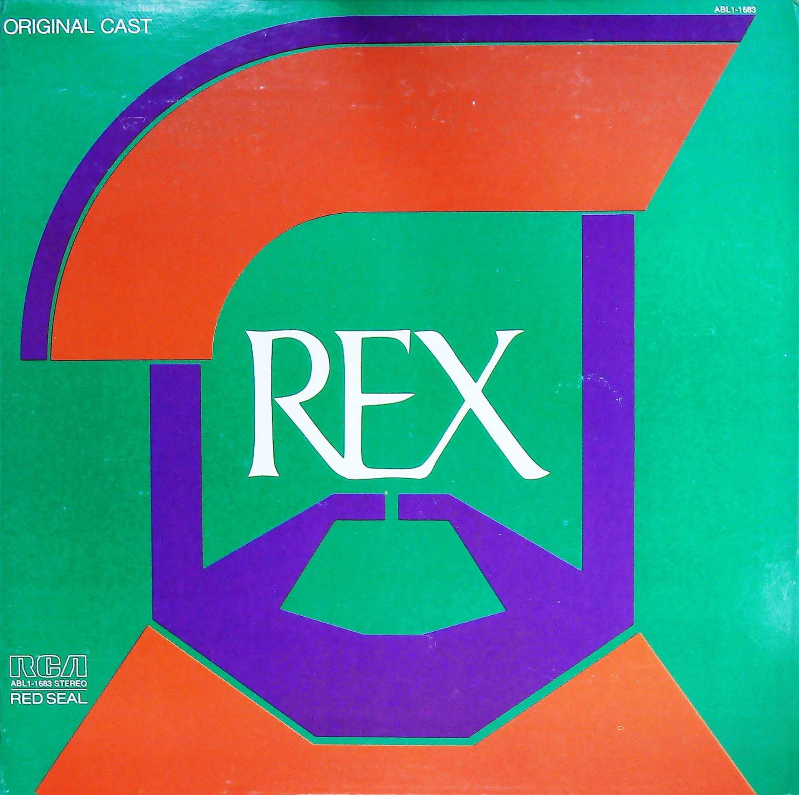 Rex Original Cast Recording 1976 RCA Red Seal Vinyl LP: An Original Cast Recording of Rex, The New Richard Rodgers Musical, released in 1976 by RCA Records. This vinyl LP, catalog number ABL1-1683 STEREO, features music by Richard Rodgers and lyrics by She
