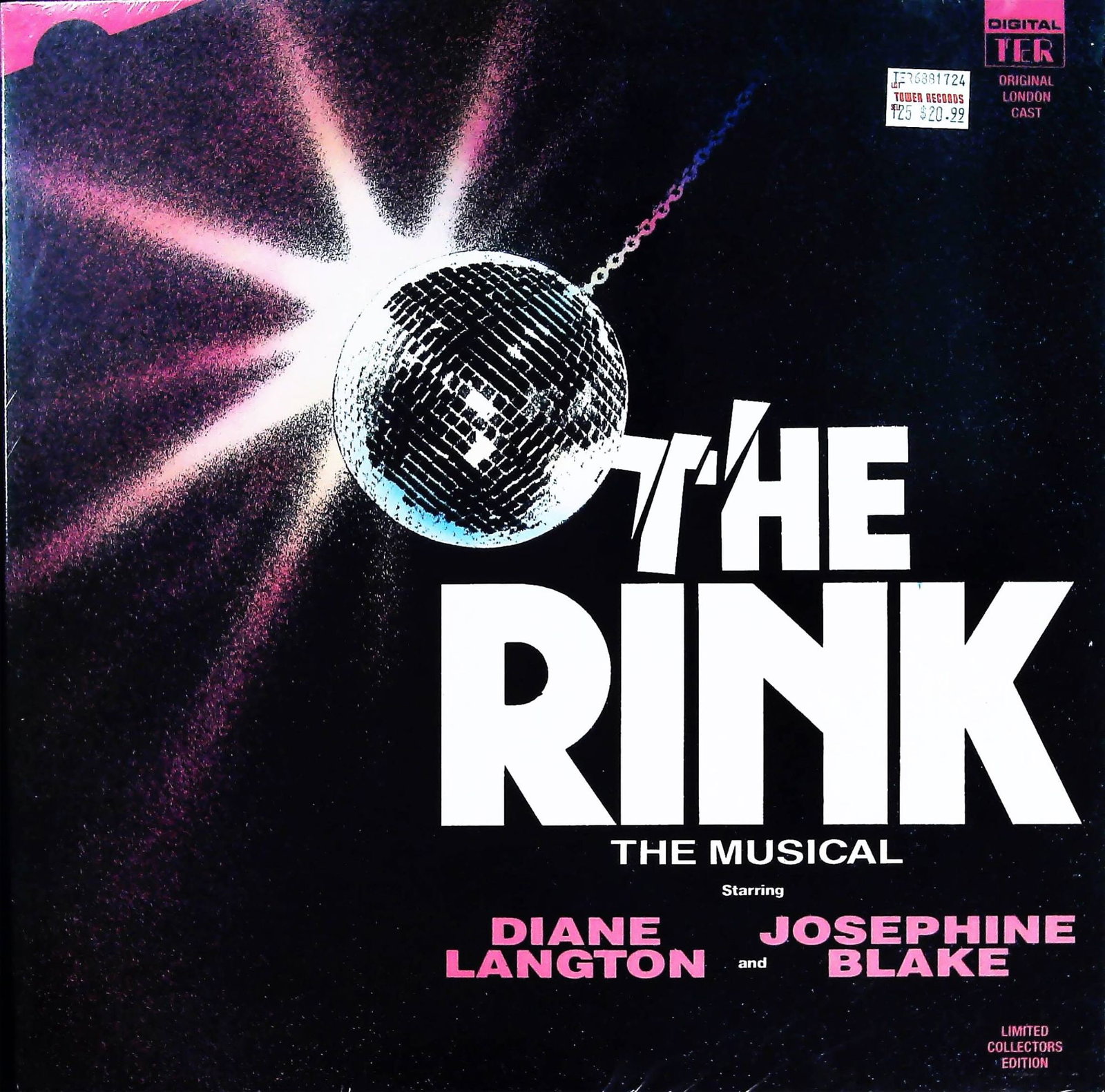 The Rink - London Cast Recording LP: An Original London Cast Recording of 'The Rink,' a musical with music by John Kander, lyrics by Fred Ebb, and book by Terrence McNally, starring Diane Langton and Josephine Blake. This is a vinyl LP h