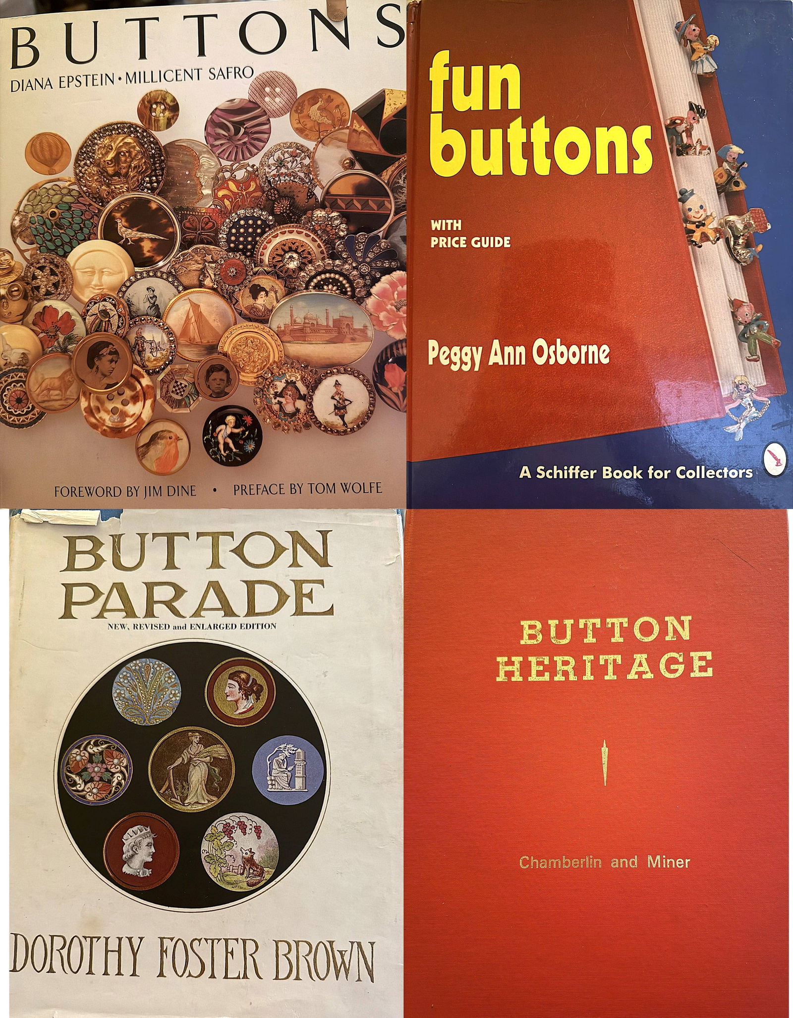 A GROUP OF BOOKS ON BUTTONS (1 of 5)