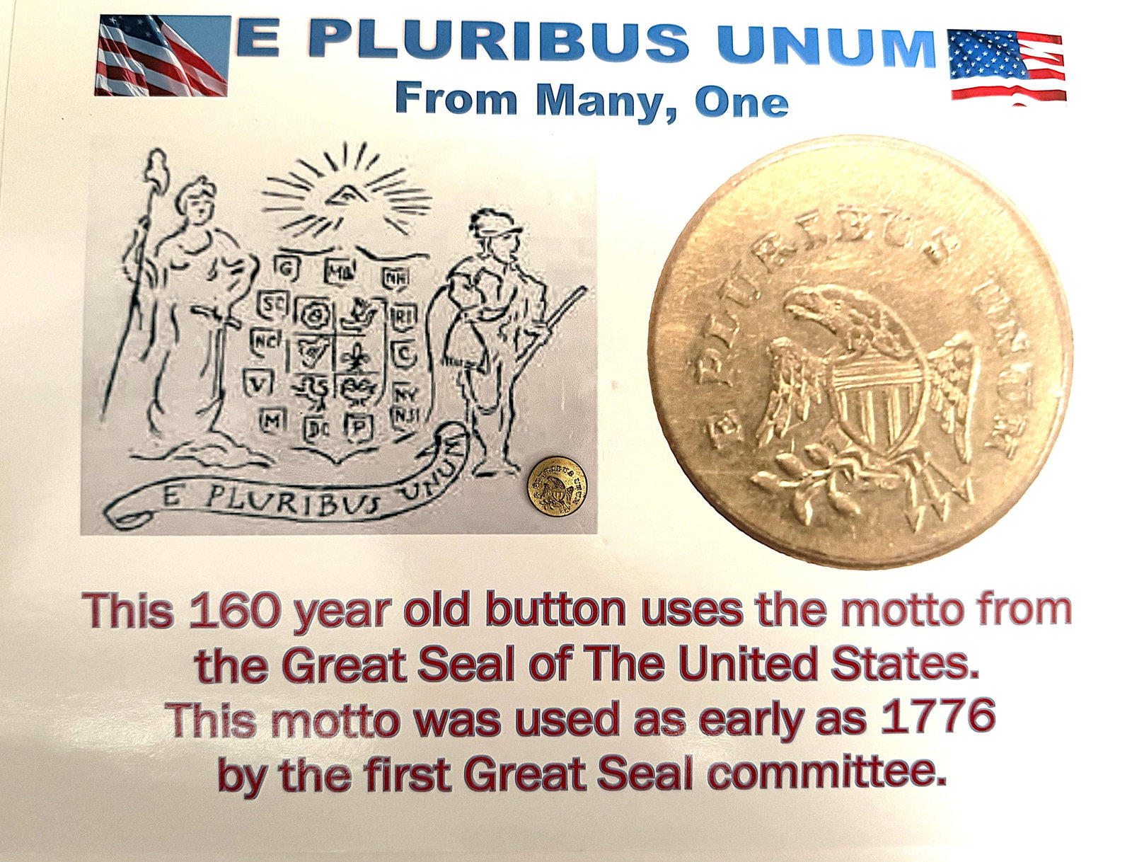 A SCARCE USAGE/UNIFORM BRASS BUTTON - 2