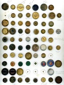 A CARD OF DIVISION ONE UNIFORM BUTTONS