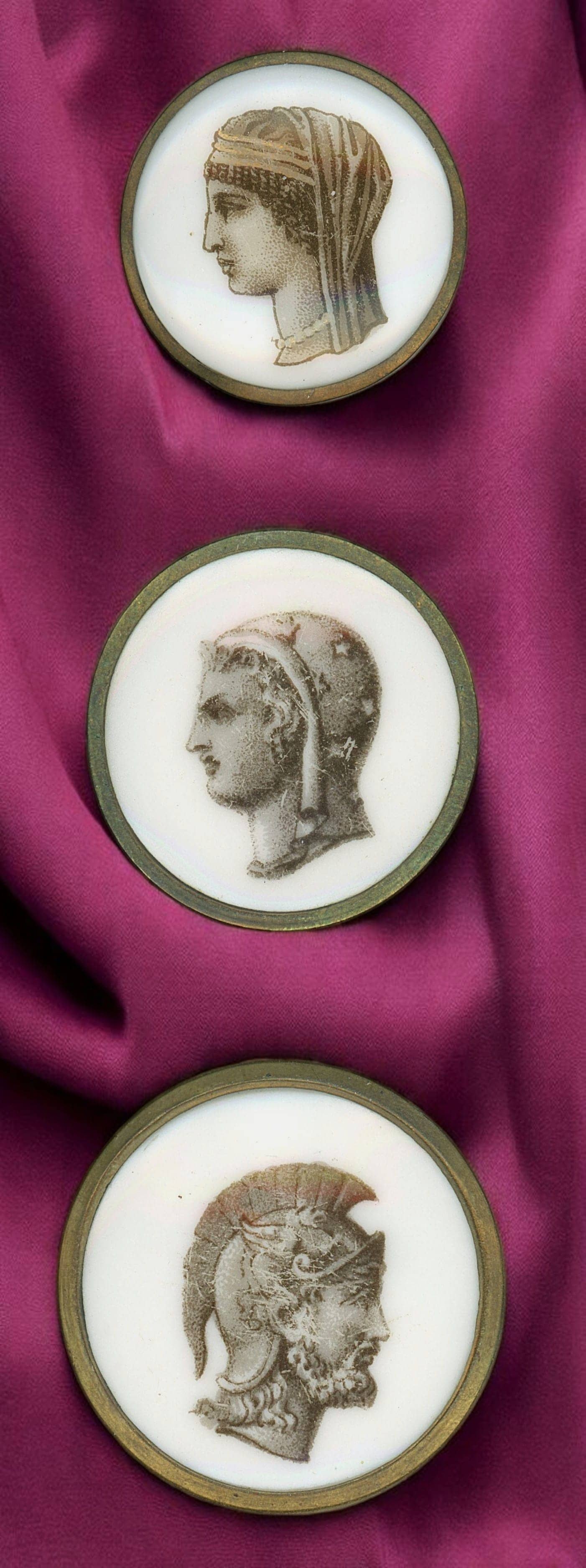 A SMALL CARD OF DIVISION ONE PORCELAIN BUTTONS (1 of 5)