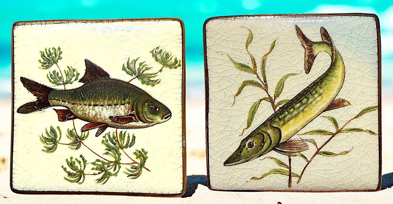 A PAIR OF DIVISION THREE STUDIO ARTIST BUTTONS: 2 Large 20th century "Satsuma" style examples by Rzanski. DimensionsSM=Less than 3/4", Medium=3/4" to 1 1/4". Large=1 1/4" and above, extra large=1 3/4" and above Date or EraDIVISION 1=PRE 1918 AND DI