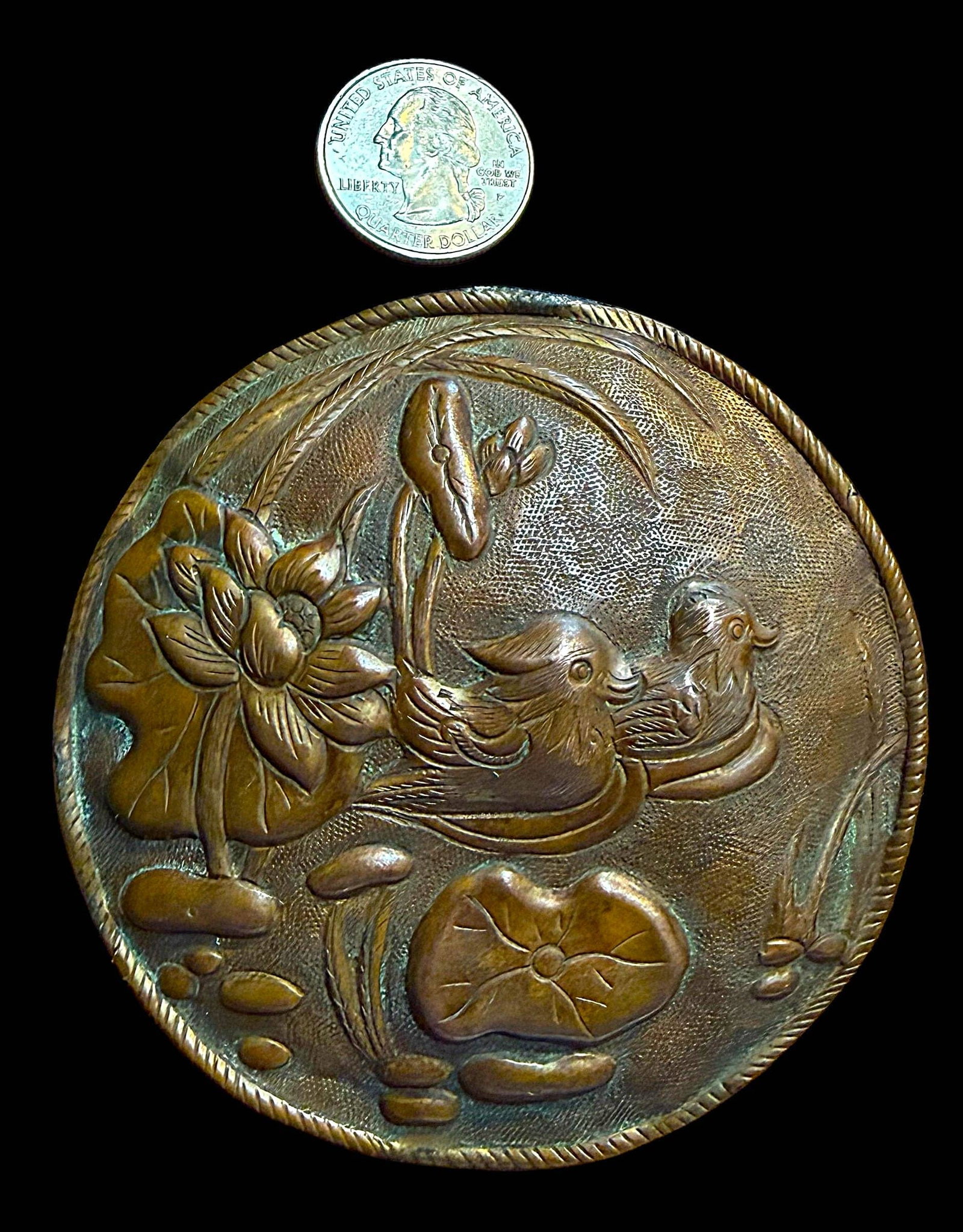 A DIVISION ONE REPOUSSE COPPER BUTTON - 4