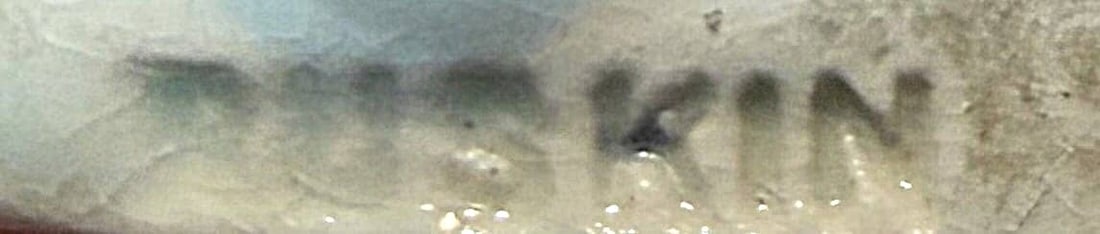 A DIVISION THREE SHAPED ENGLISH POTTERY BUTTON - 2