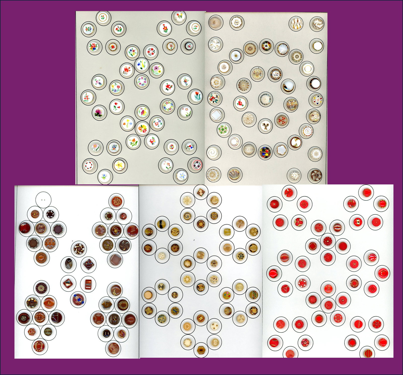 A BOX LOT OF 5 CARDS OF BUTTONS (1 of 6)