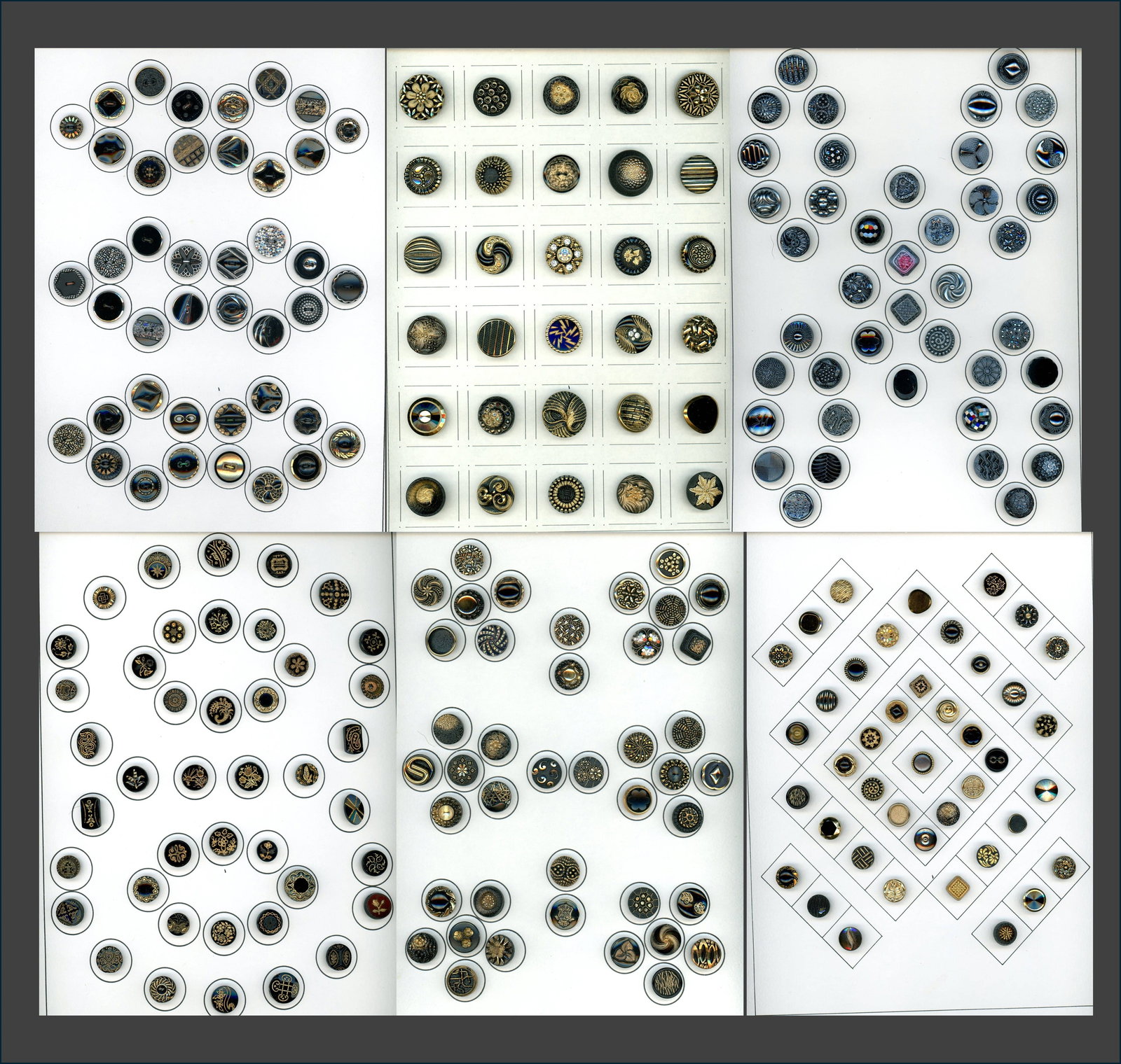 A BOX LOT OF 6 CARDS OF BUTTONS (1 of 7)