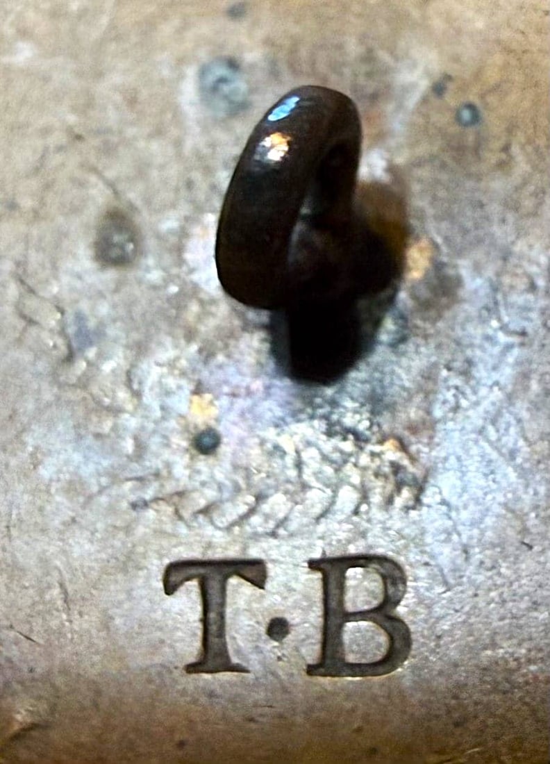 A DIVISION ONE HAND TOOLED COPPER BUTTON - 3