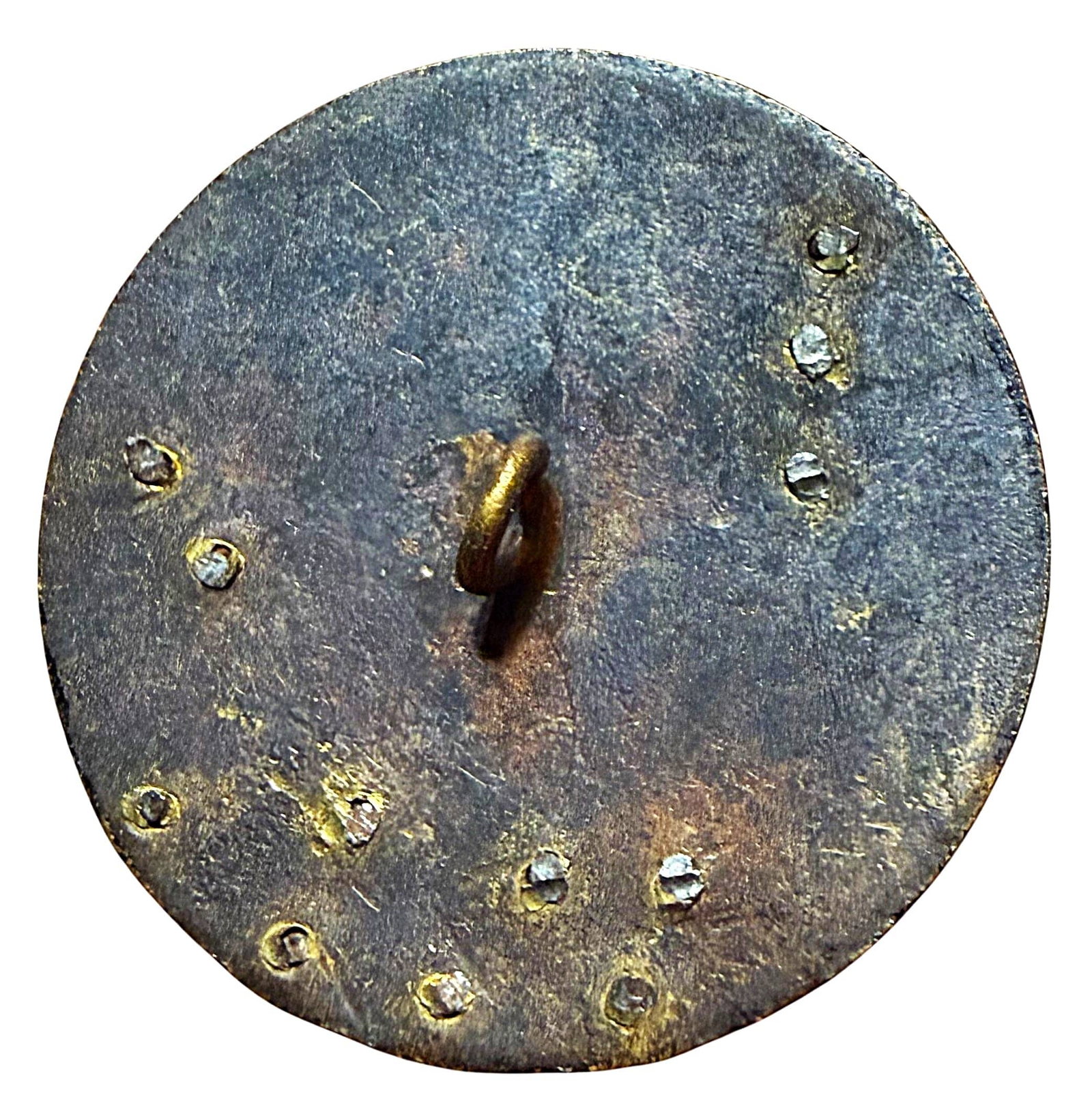 A DIVISION ONE TOLE FIGURAL BUTTON - 2