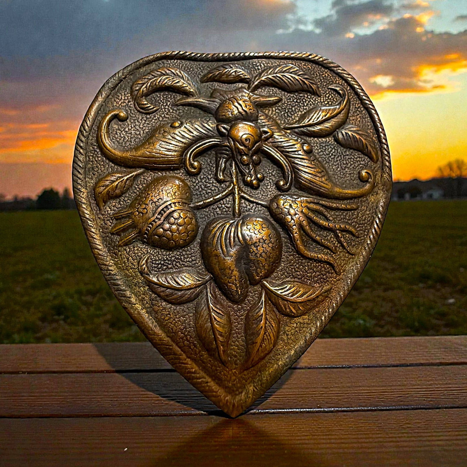 A DIVISION ONE REPOUSSE COPPER BUTTON - 2