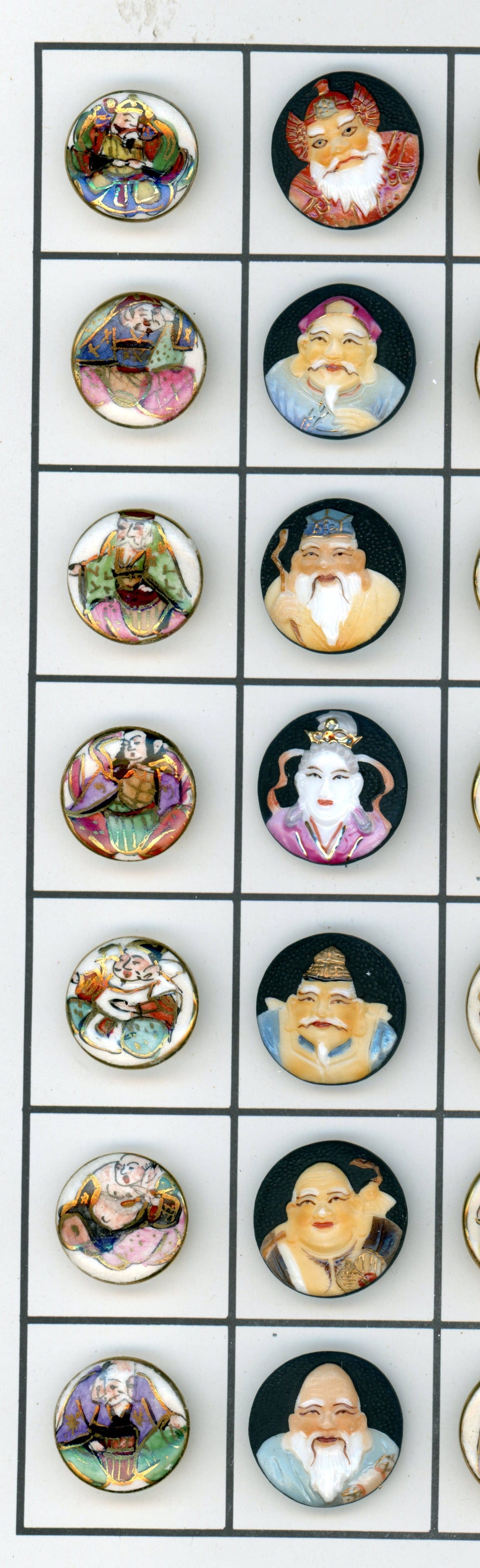 A SMALL CARD OF DIVISION THREE JAPANESE BUTTONS (1 of 3)