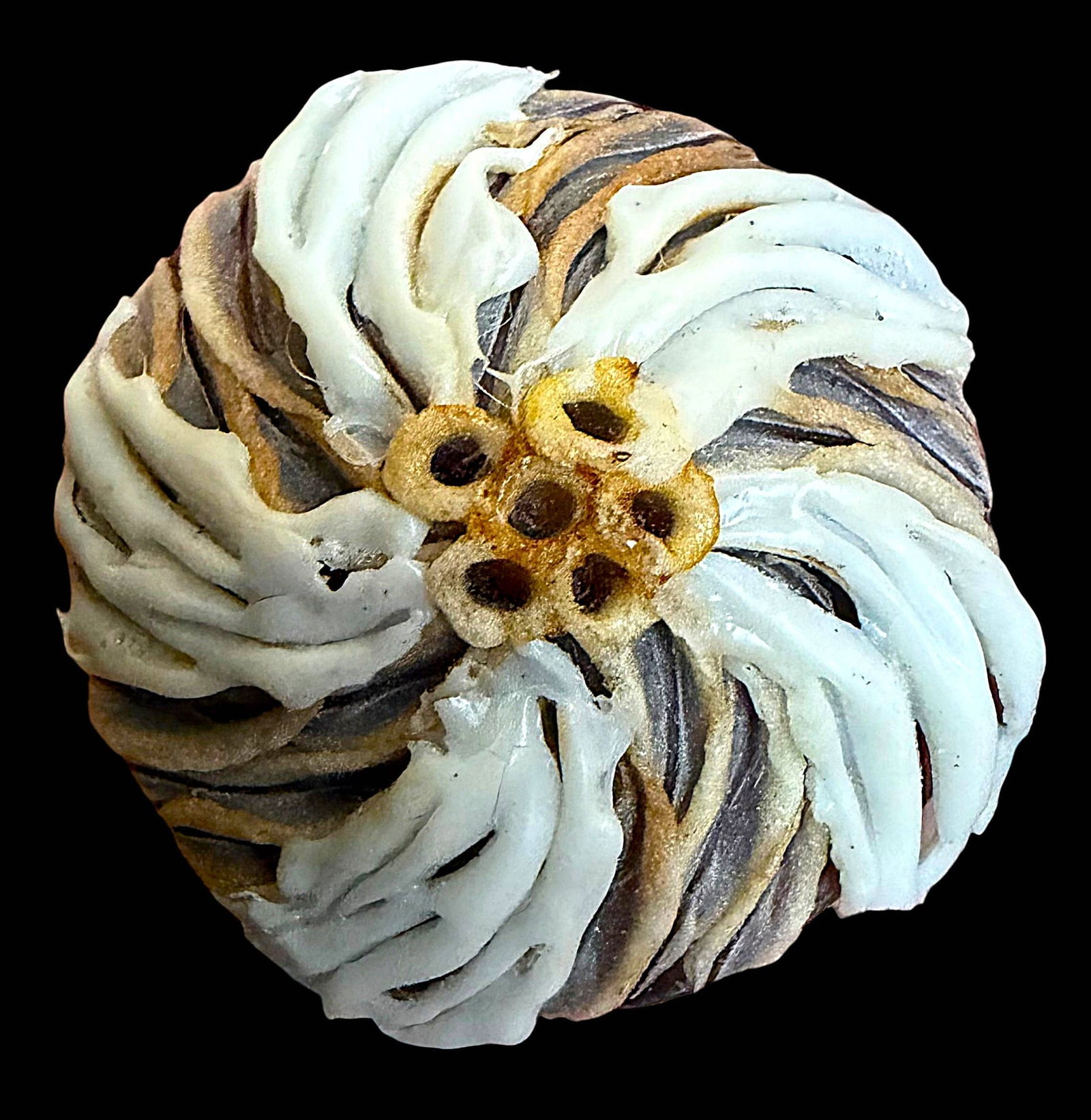 A DIVISION THREE COUTURE STUDIO BUTTON: 1 Large crafted button by French designer Roger Jean-Pierre. Nikki Deal of Missouri as we have previously stated compiled a very eclectic collection over her many years as a collector. She is a past N