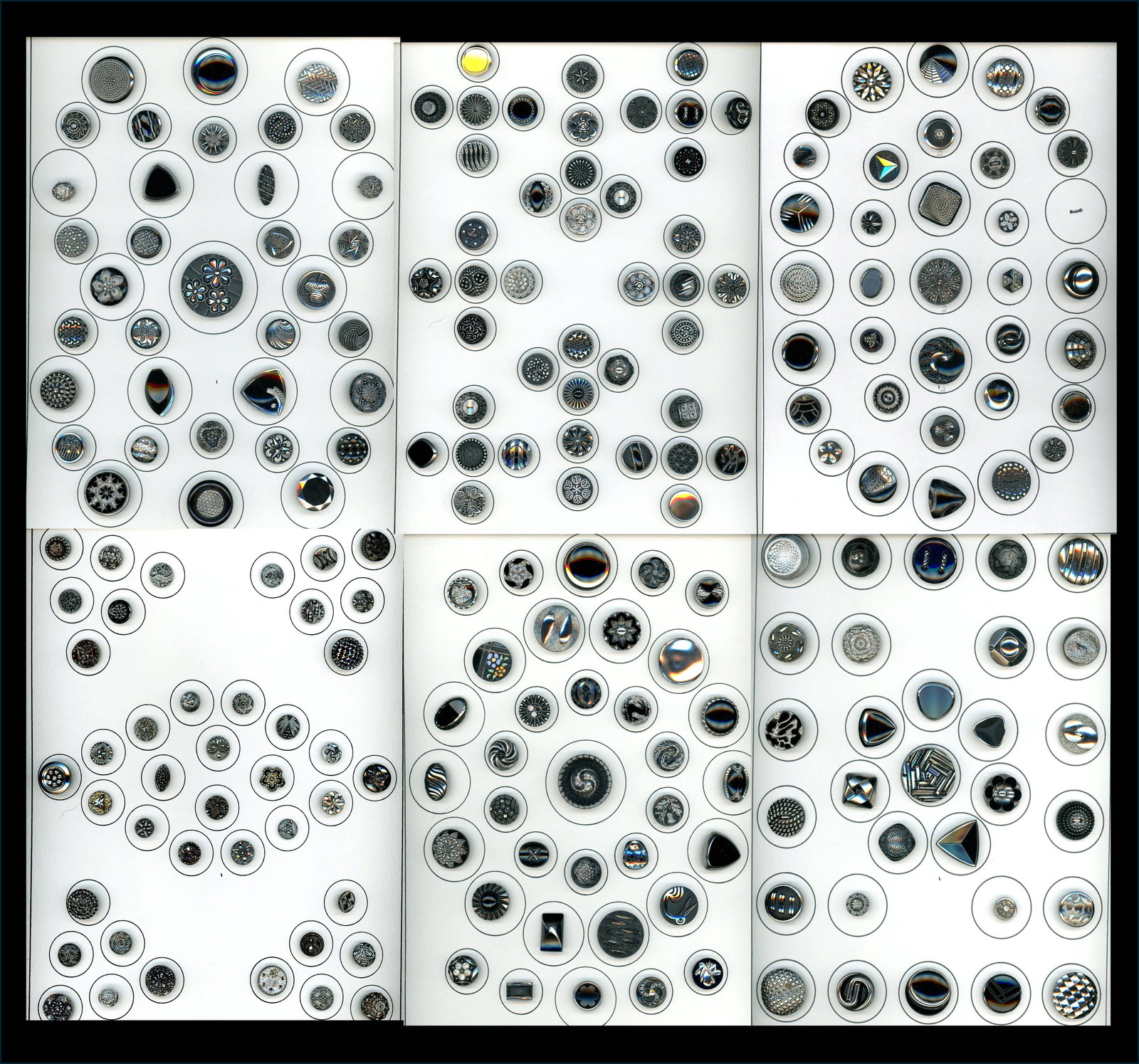 A BOX LOT OF 6 CARDS OF BUTTONS (1 of 7)