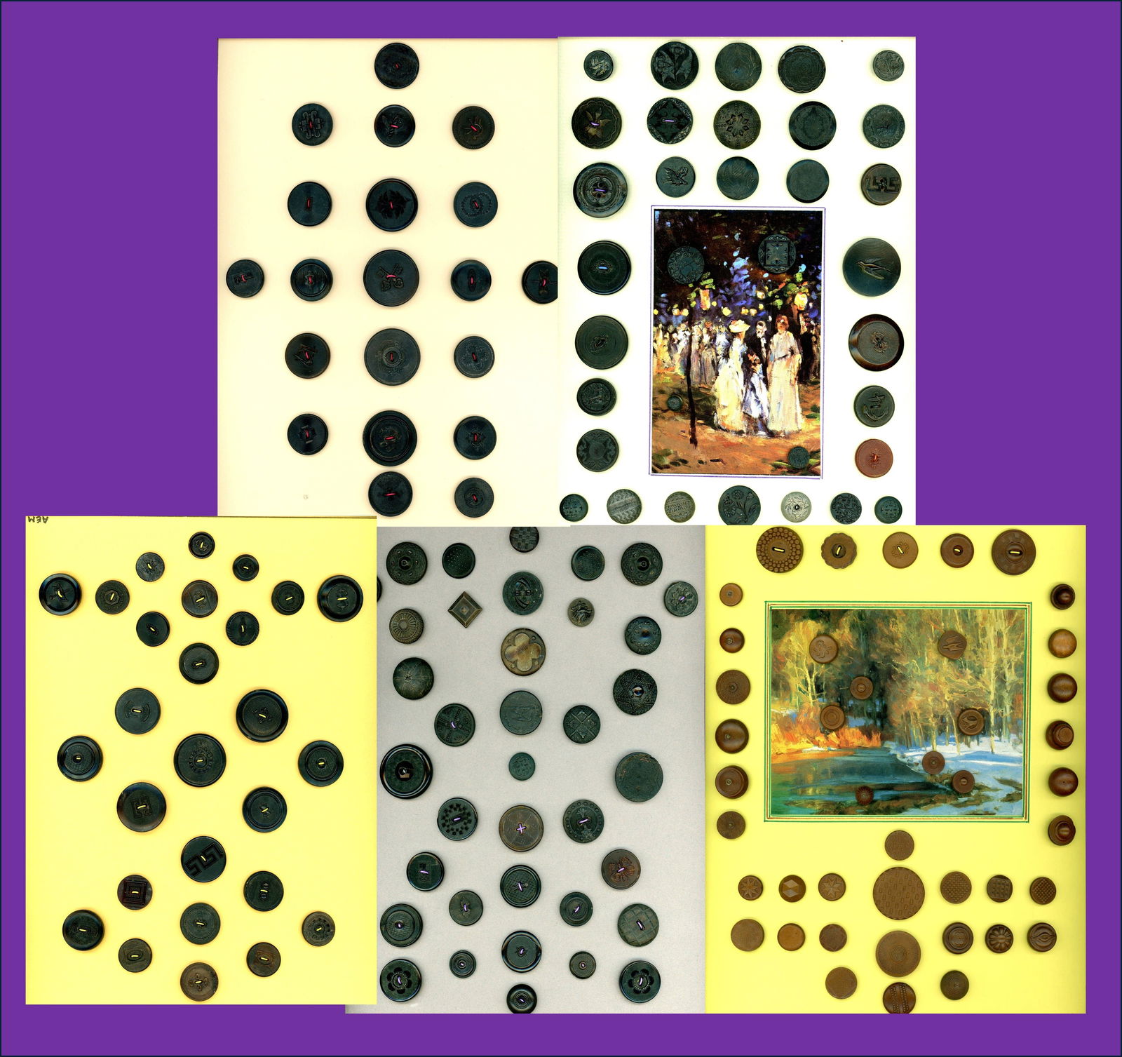 A BOX LOT OF 5 CARDS OF BUTTONS (1 of 6)