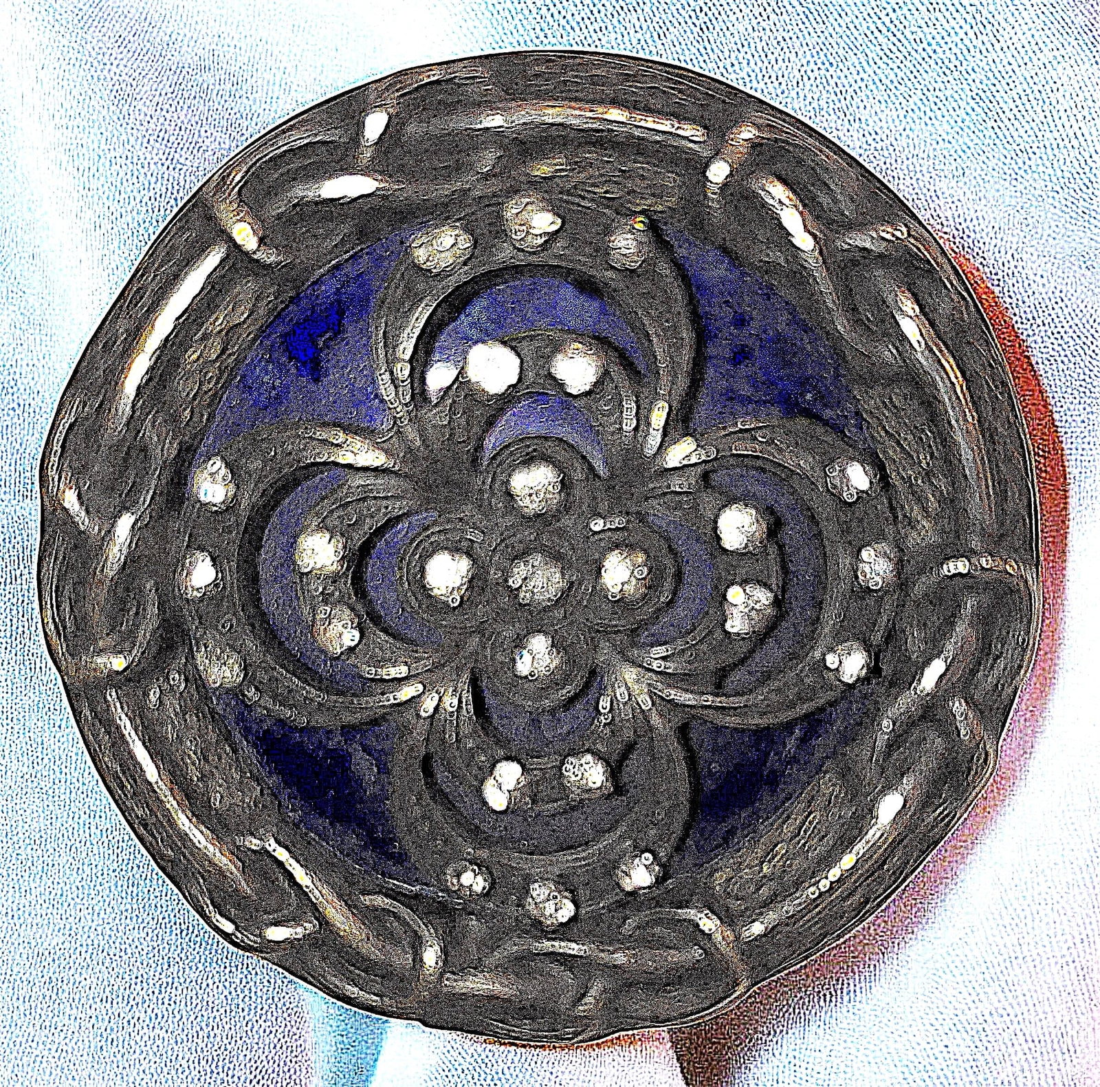 A DIVISION ONE COBALT BLUE ENAMEL BACKGROUND BITTON (1 of 3)