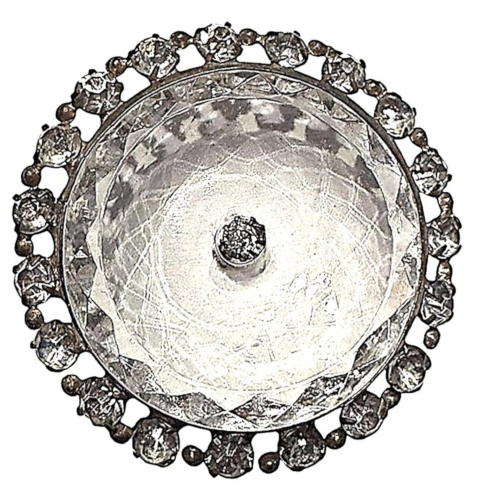 A DIVISION ONE JEWELED PINSHANKED GLASS BUTTON (1 of 3)