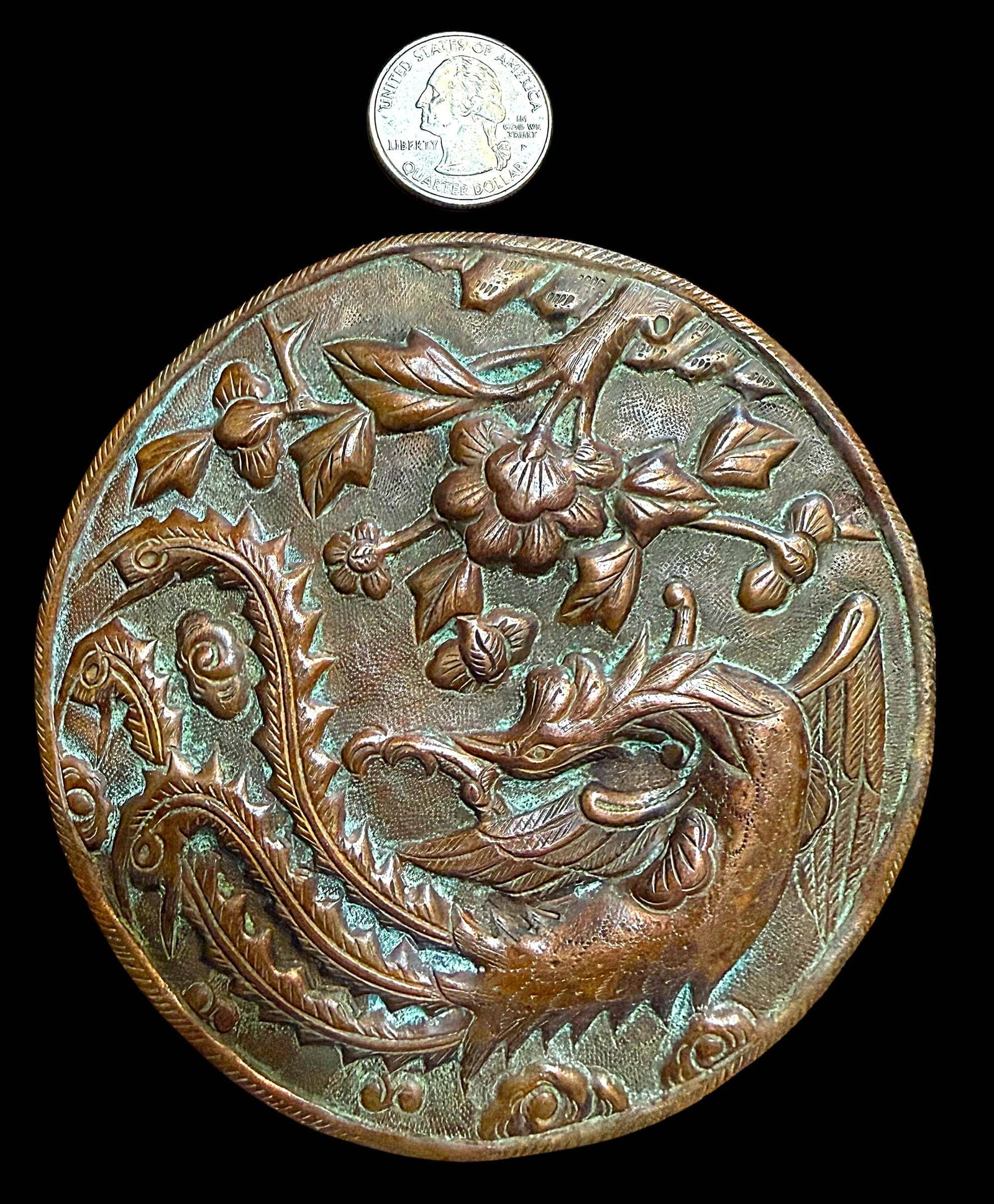 A DIVISION ONE REPOUSSE COPPER BUTTON - 2