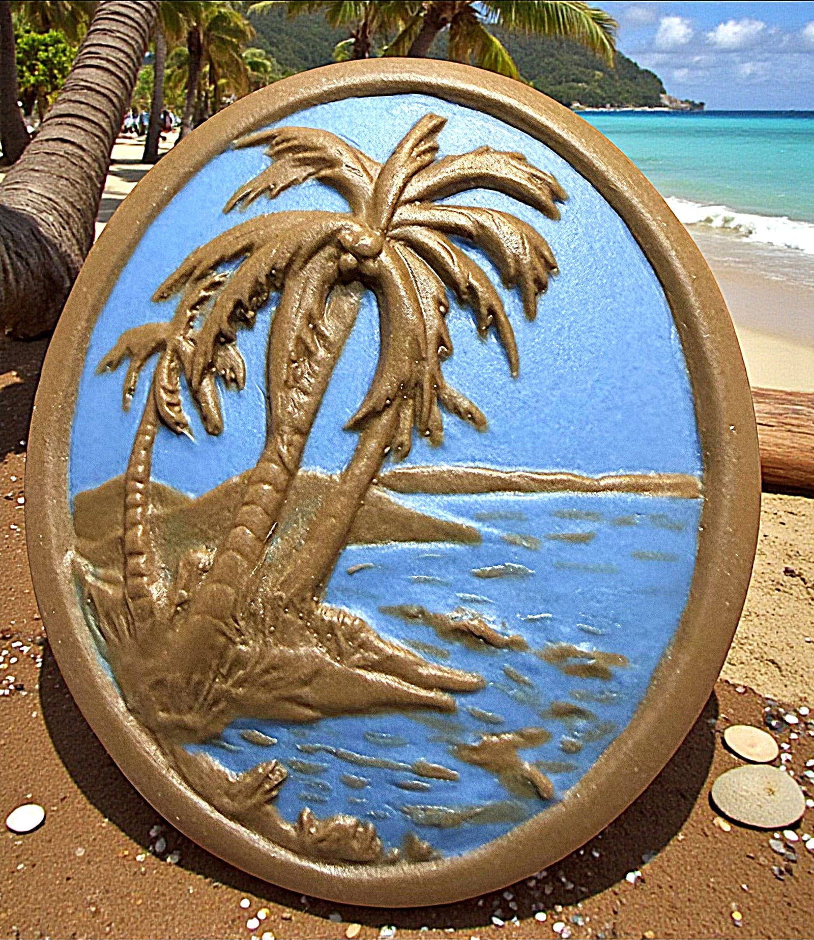 A LARGE DIVISION THREE STUDIO ARTIST BUTTON: 1 Extra Large 20th century scarce coloration Jasperware button. Here is a hard to find coloration of Jasperware by the late Stella Rzanski. This coloration was custom made for a button collector who