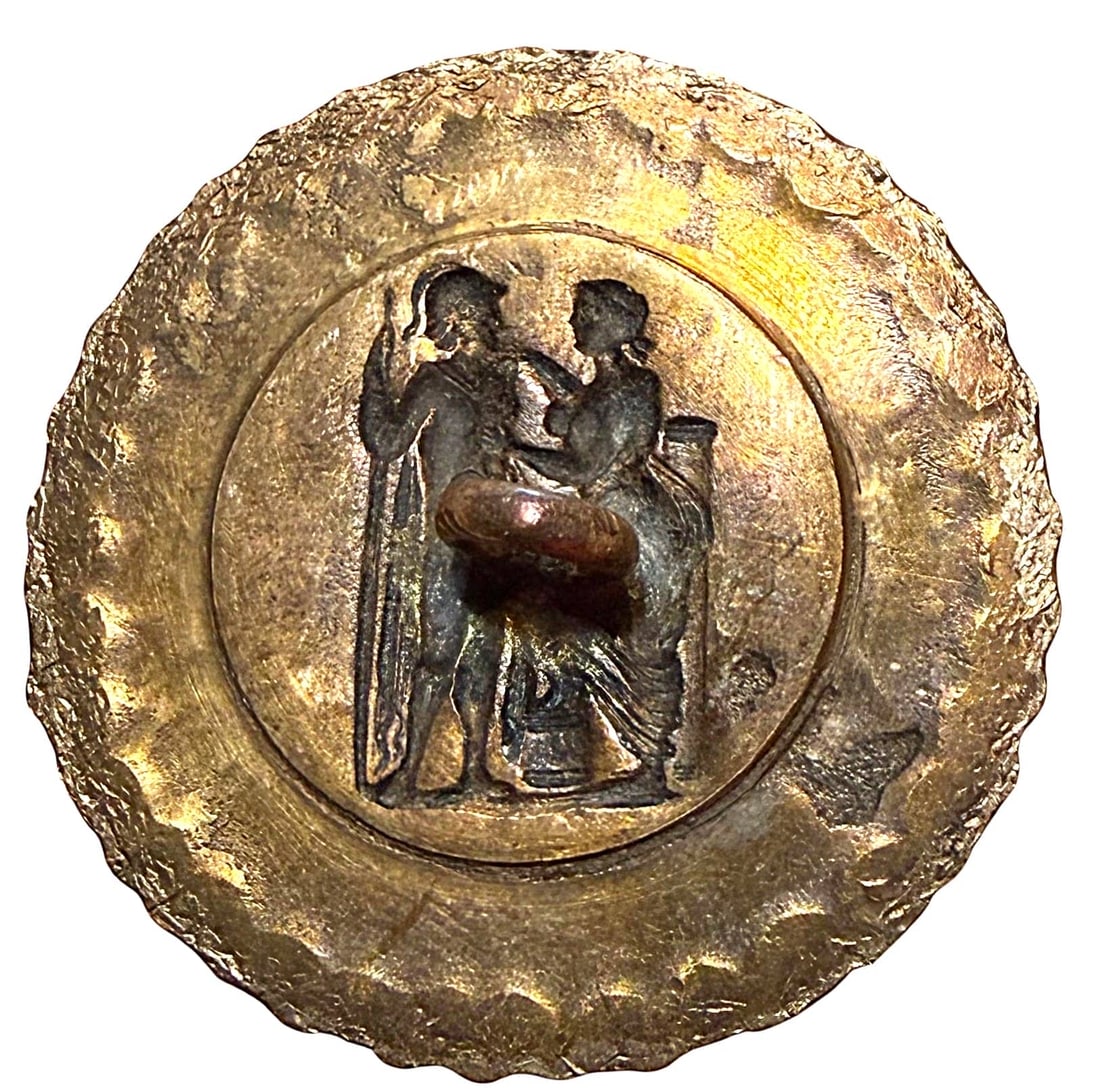 A DIVISION ONE FIGURAL COPPER BUTTON - 2