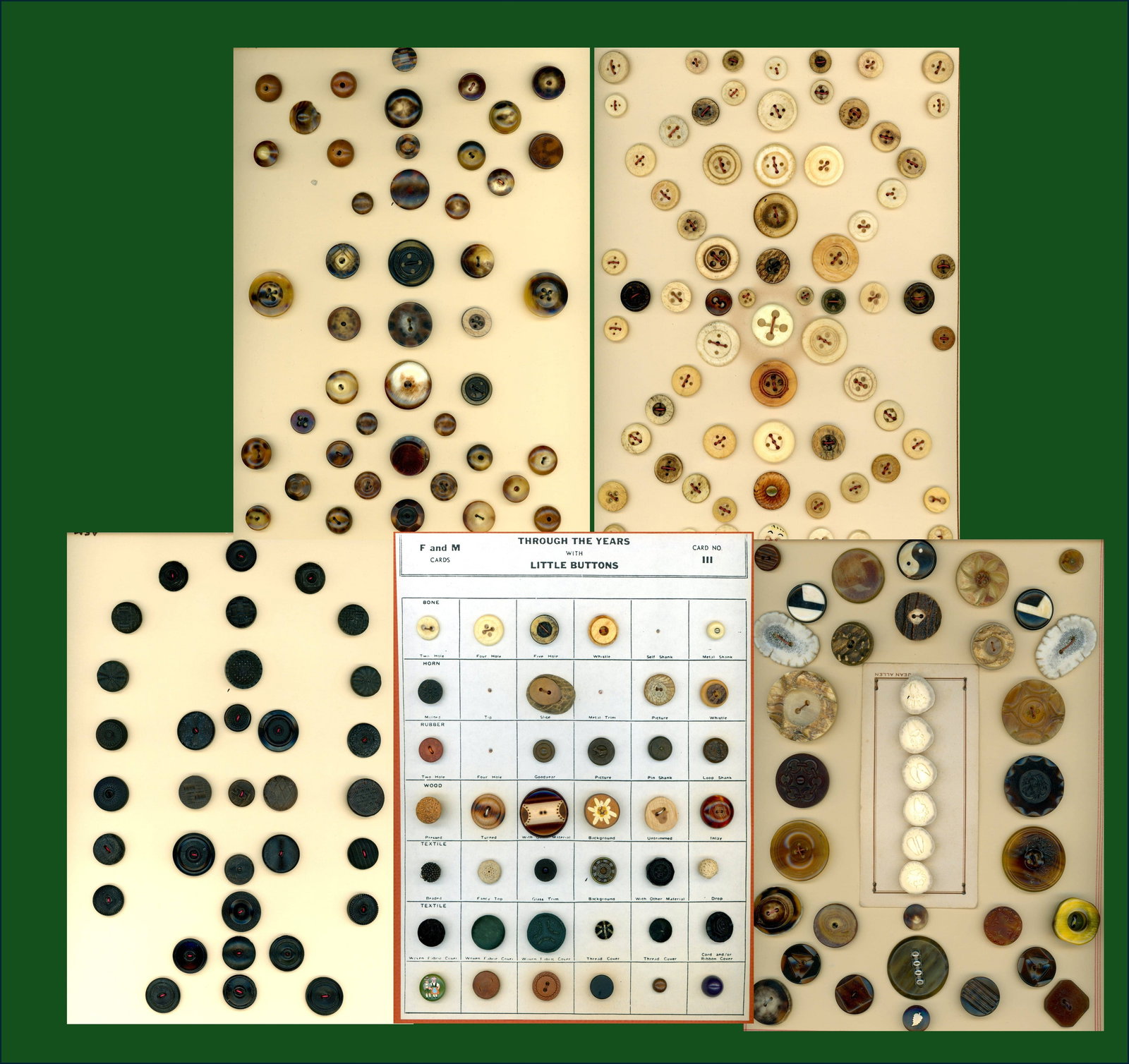 A BOX LOT OF 5 CARDS OF BUTTONS (1 of 6)