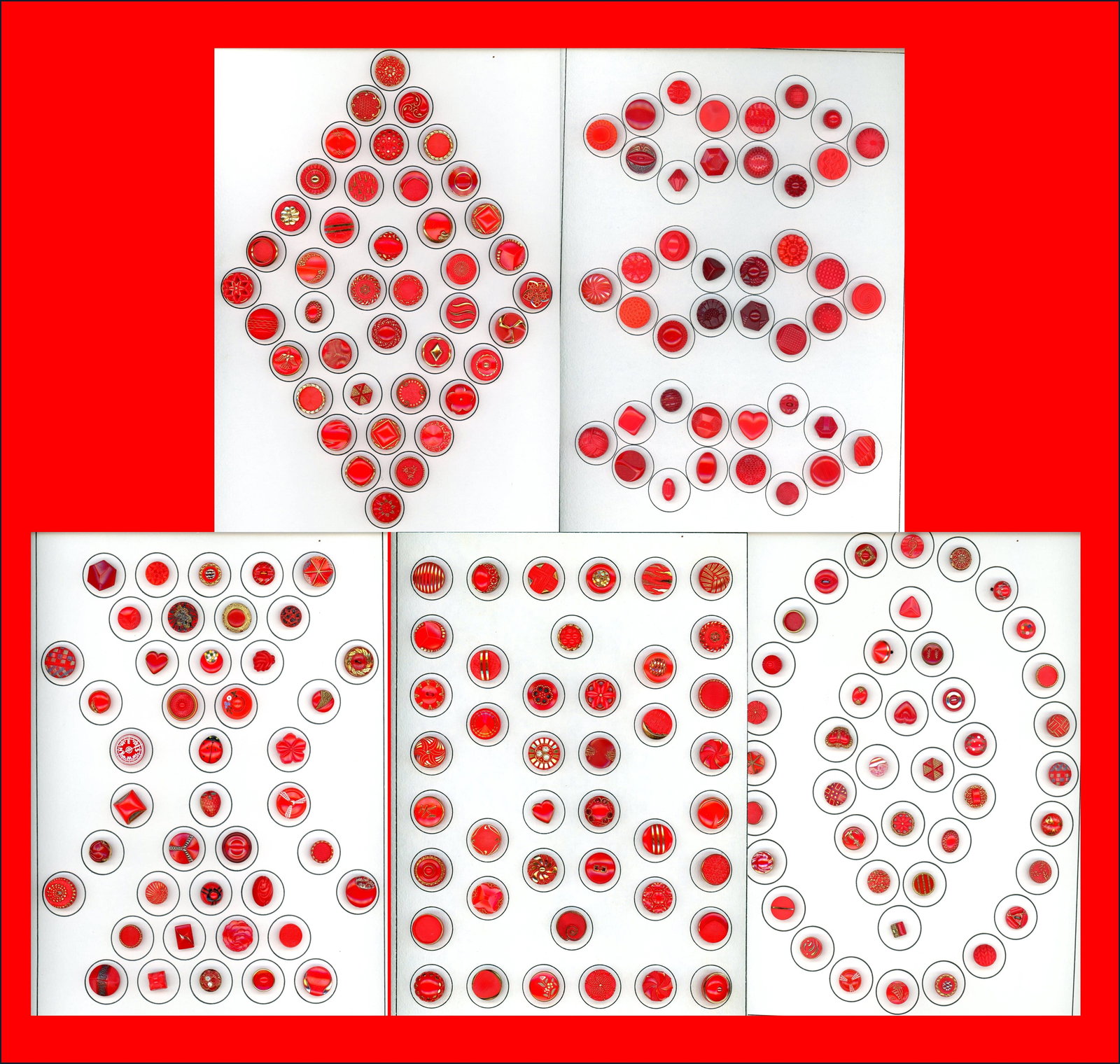 A BOX LOT OF 5 CARDS OF BUTTONS (1 of 6)