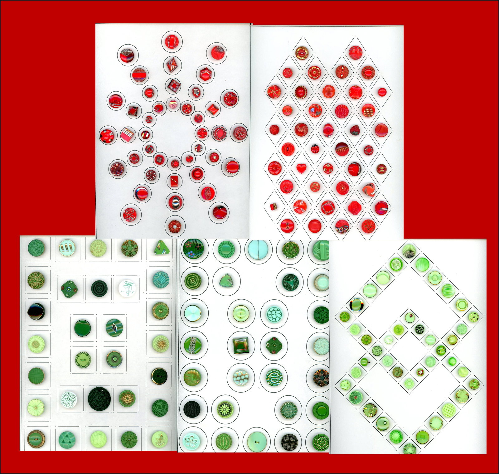 A BOX LOT OF 5 CARDS OF BUTTONS (1 of 6)