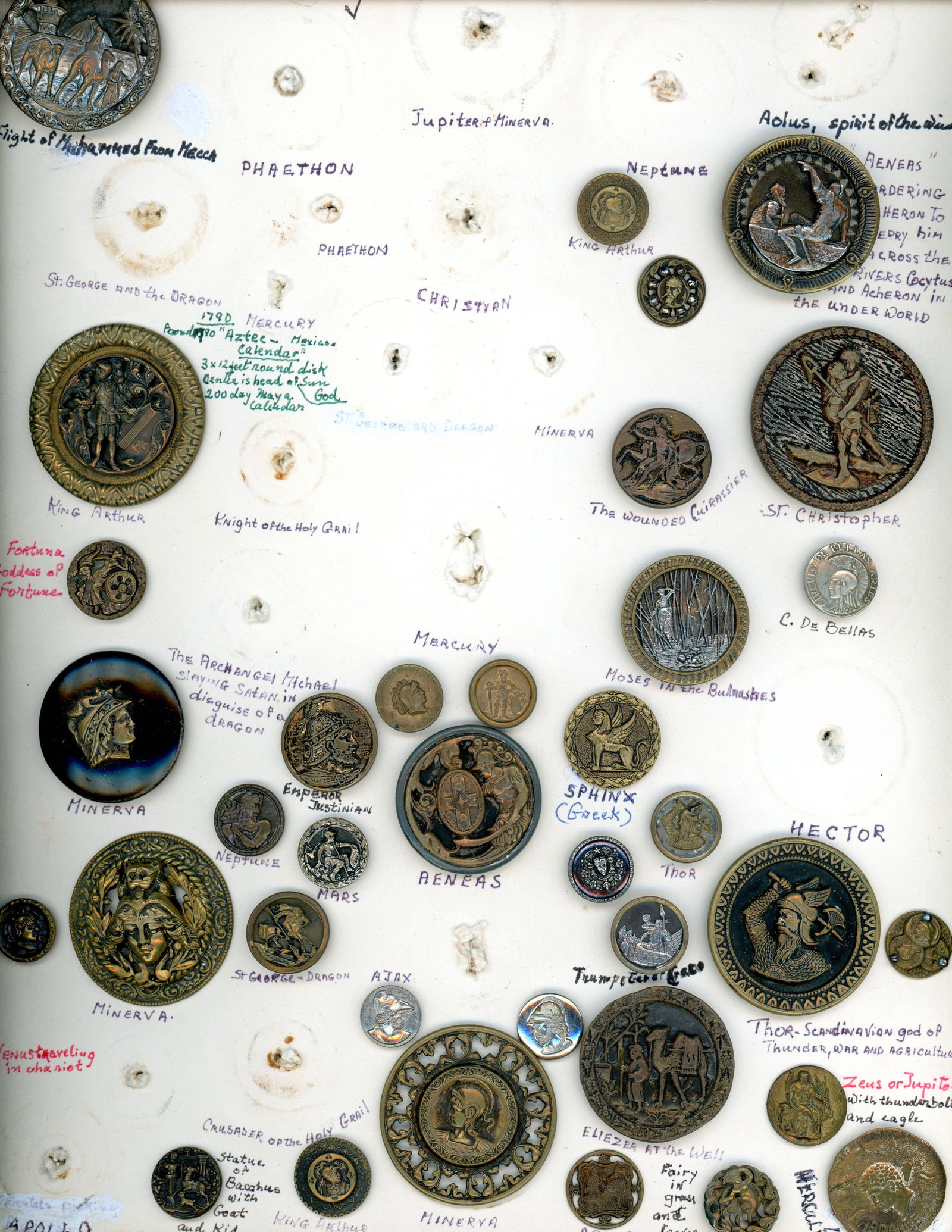A CARD OF DIVISION ONE PICTORIAL BUTTONS (1 of 4)