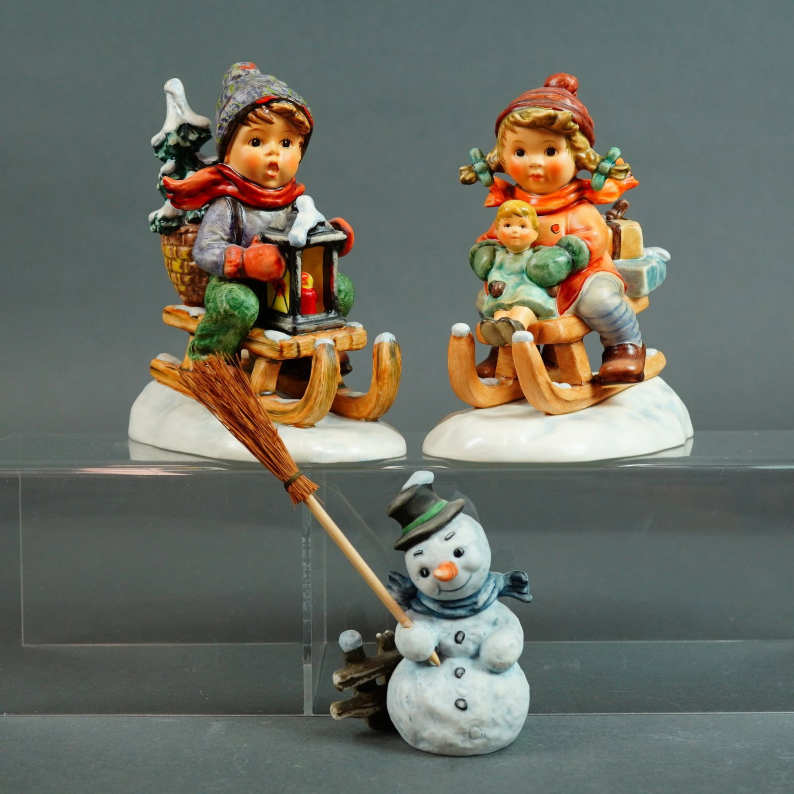 Goebel, Three Winter Figurines including Ride into Christmas and Special Delivery (1 of 4)