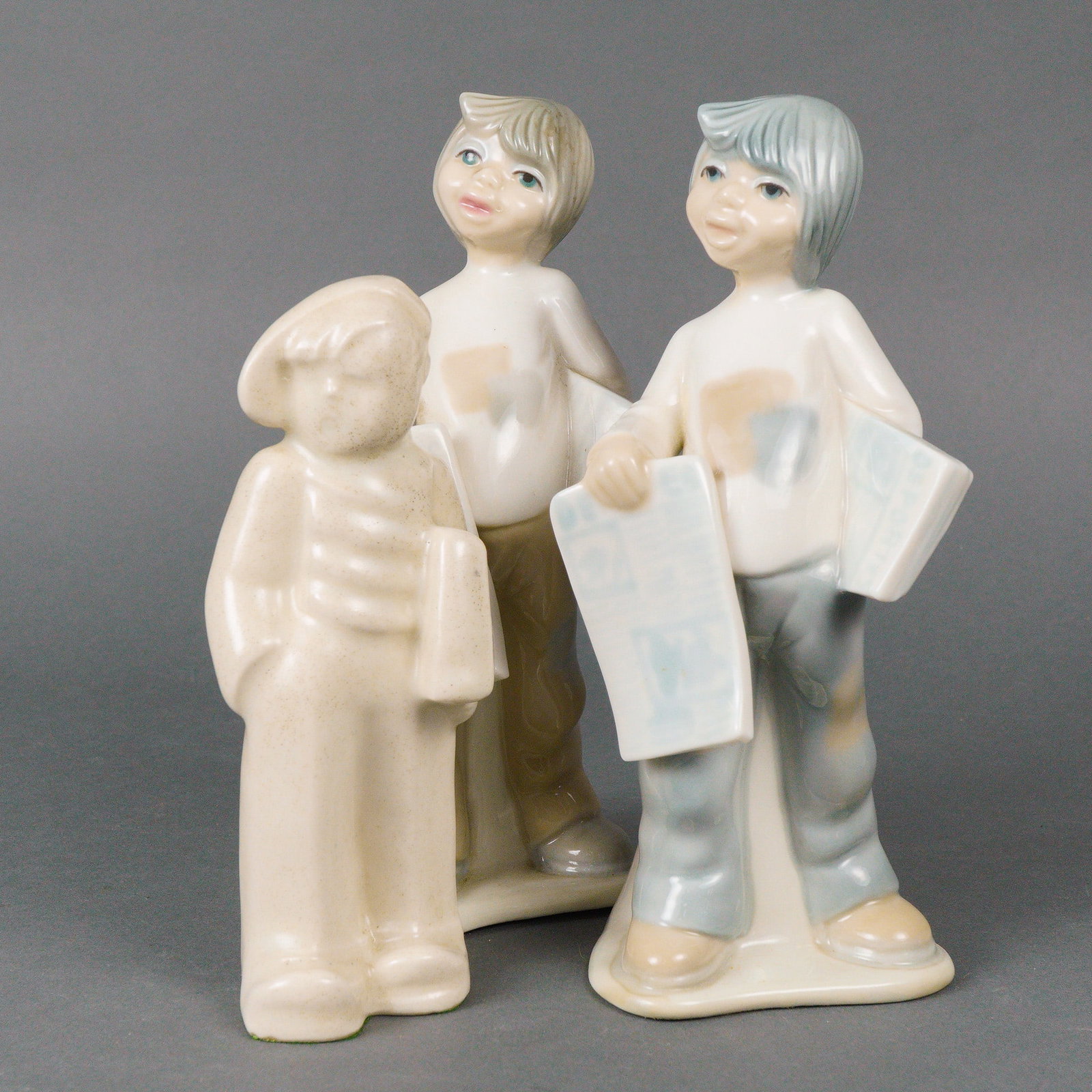 Three Tengra Ceramic Newspaper Boys Figurines (1 of 5)