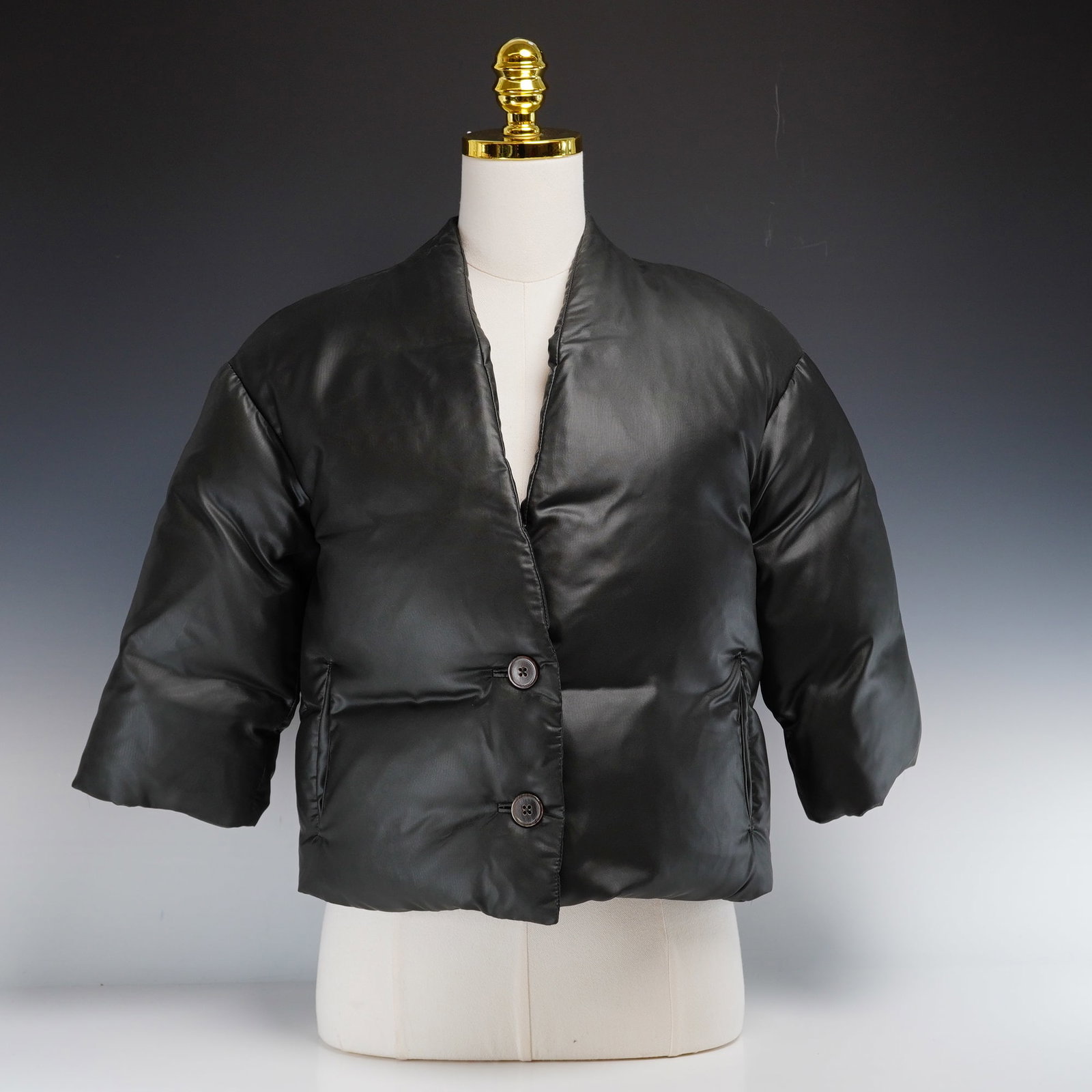 Jil Sander Black Cropped Puffer Blazer Jacket (1 of 4)