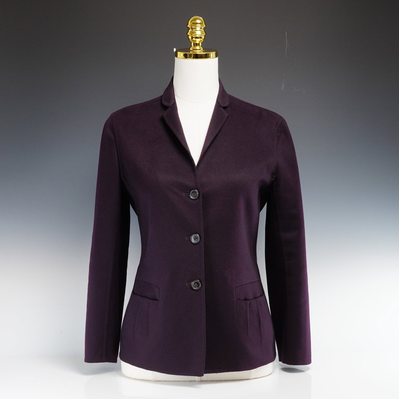 Jil Sander Plum Purple Three-Button Tailored Blazer Jacket (1 of 5)