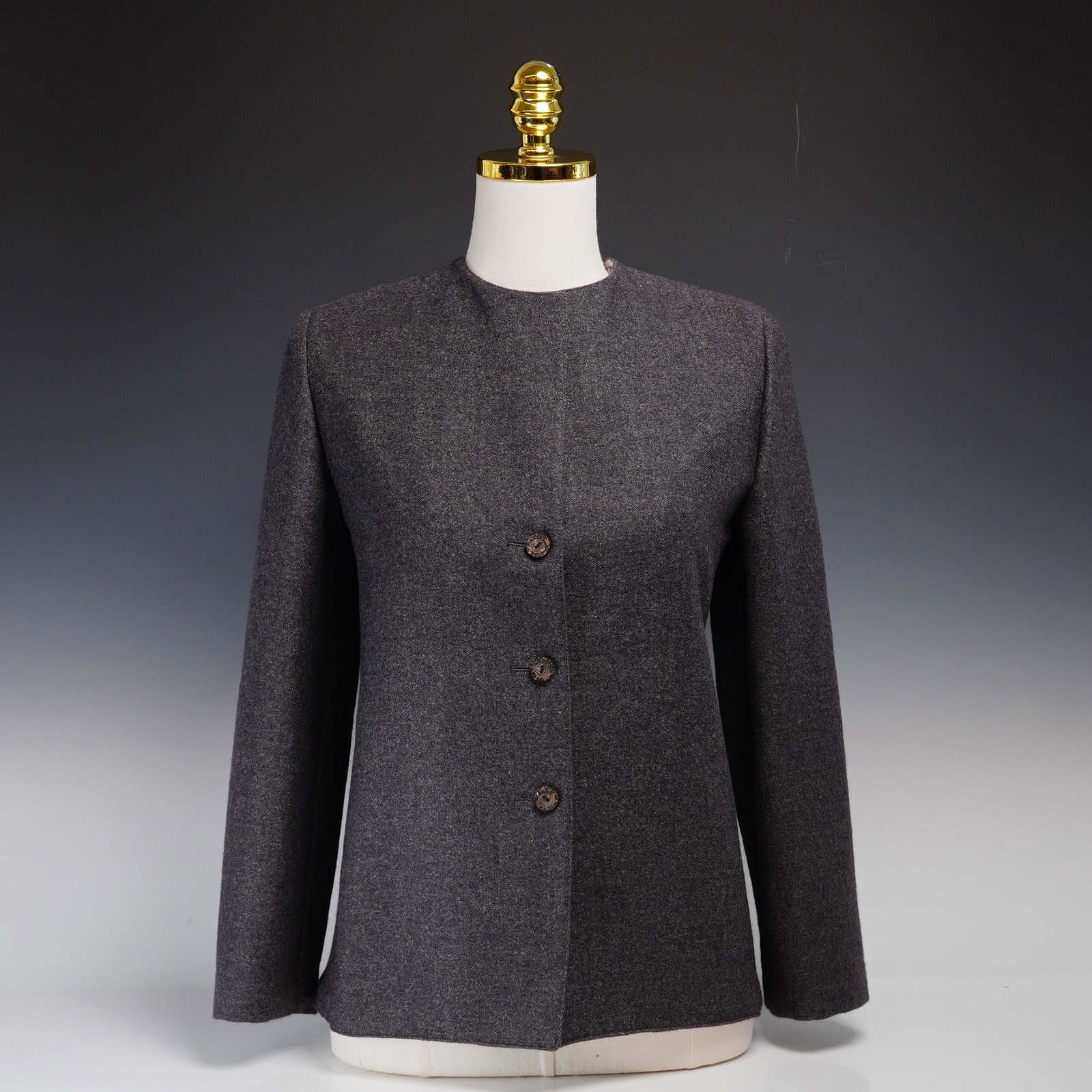 Valentino Boutique Angora and Wool Collarless Blazer Jacket (1 of 4)