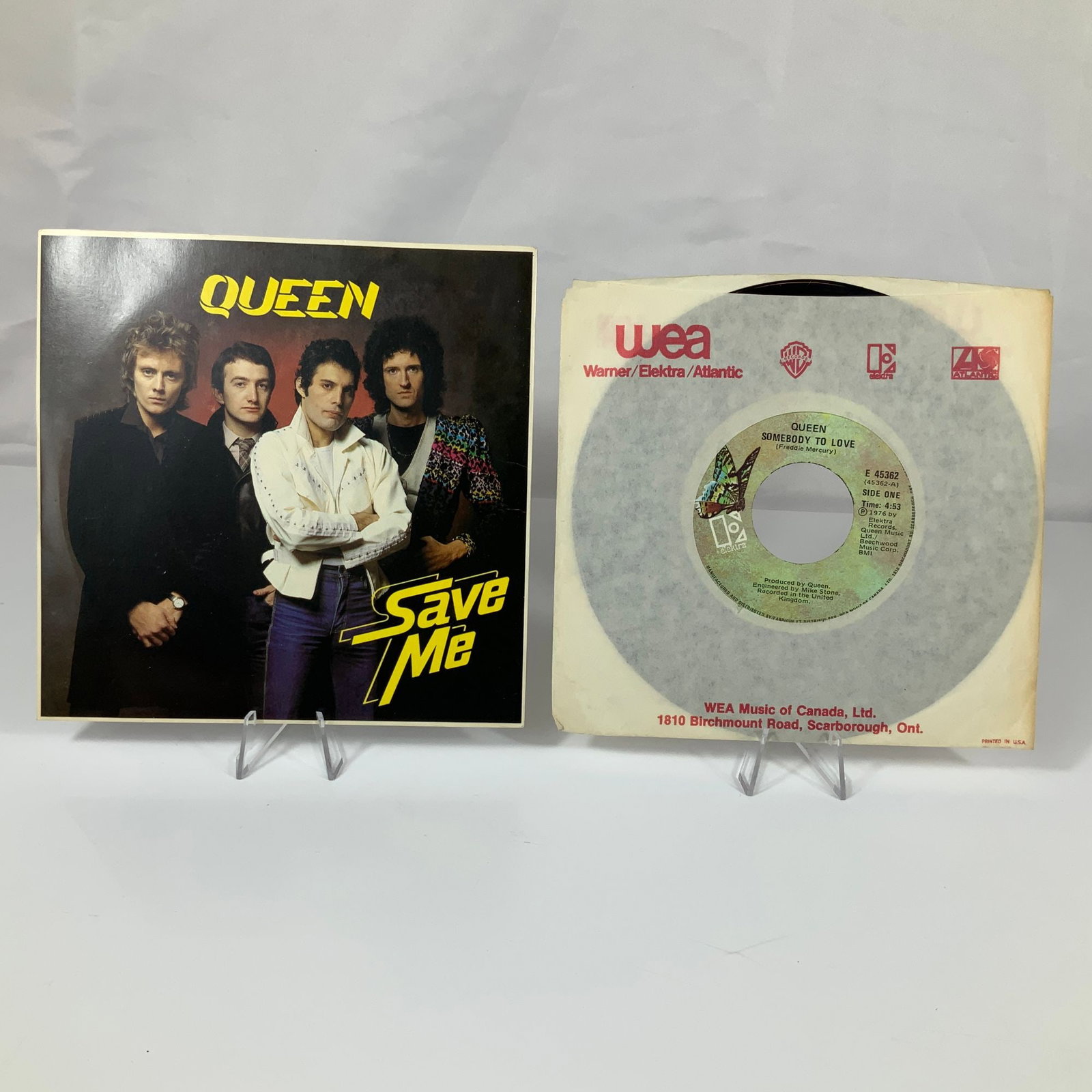 Queen Save Me United Kingdom Picture Sleeve and Somebody To Love Canadian 7-Inch Vinyl Single (1 of 2)