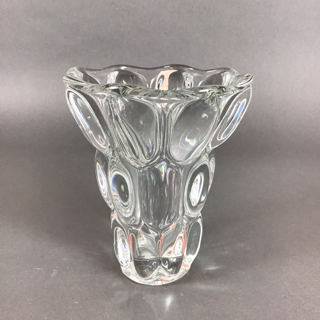 French Art Glass Crystal Bubble Vase (1 of 1)