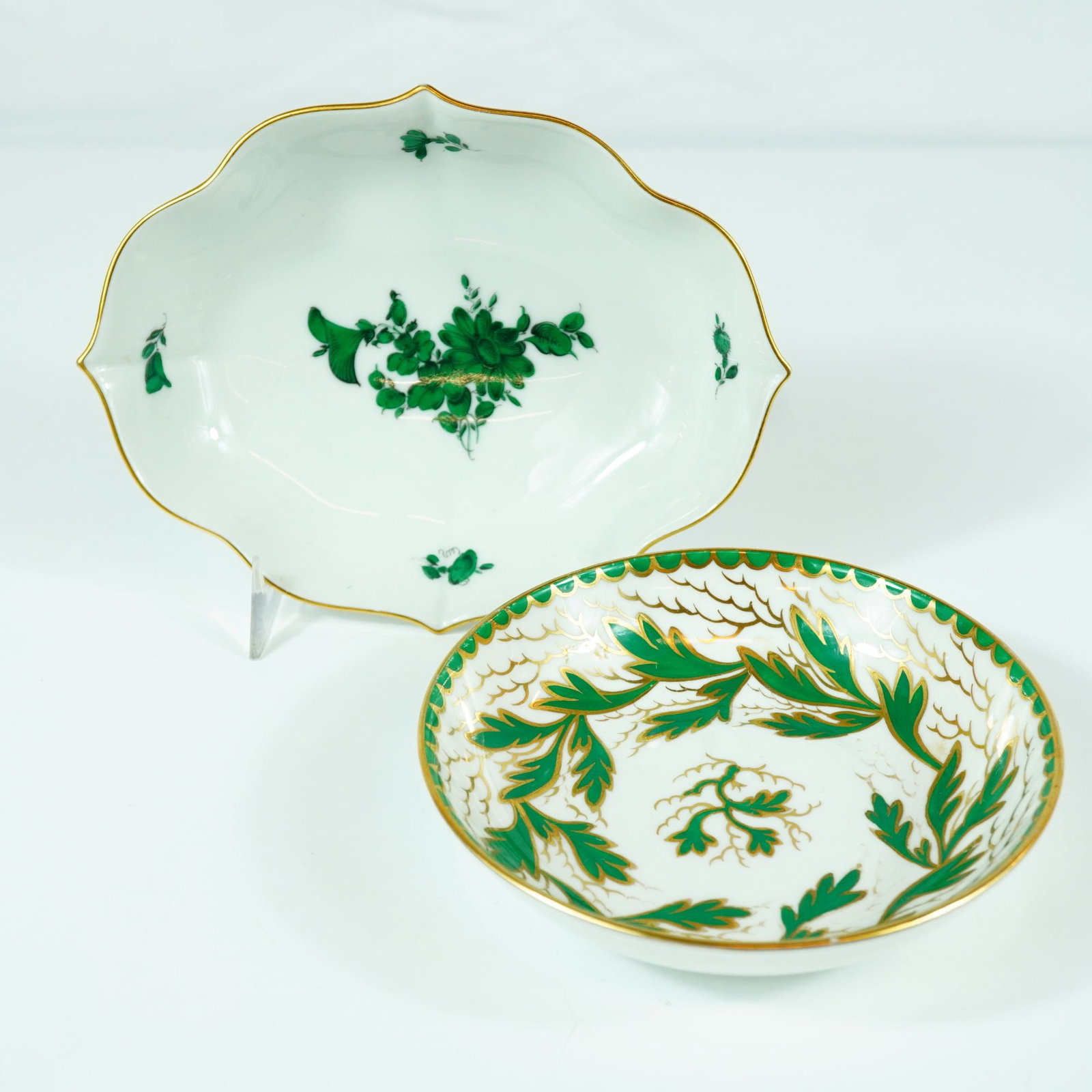 Two European Porcelain and Bone China Dishes Including Augarten Wien and Royal Chelsea (1 of 3)