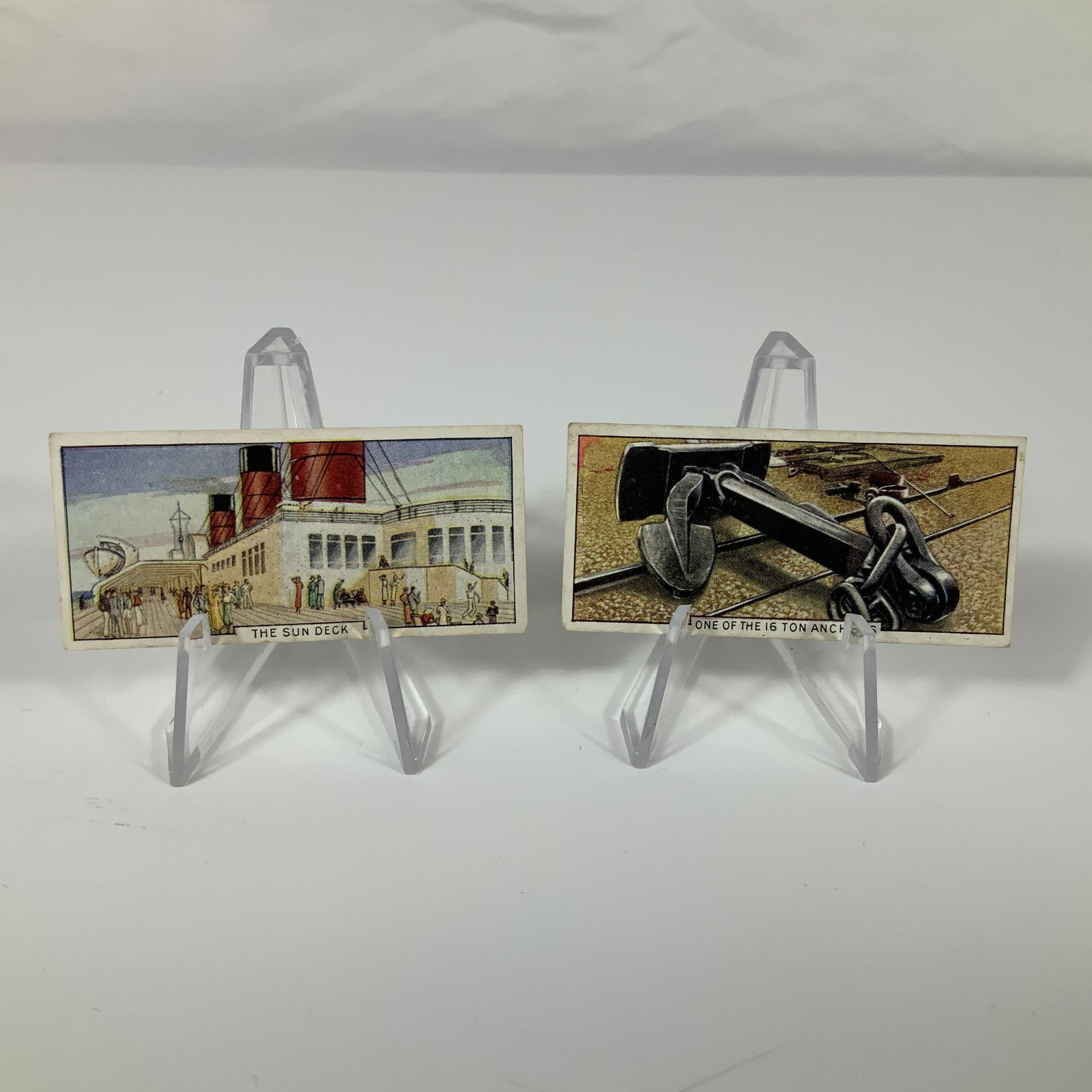 2pc 1936 Mars Confections Wonders of the Queen Mary Candy Trading Cards (1 of 2)