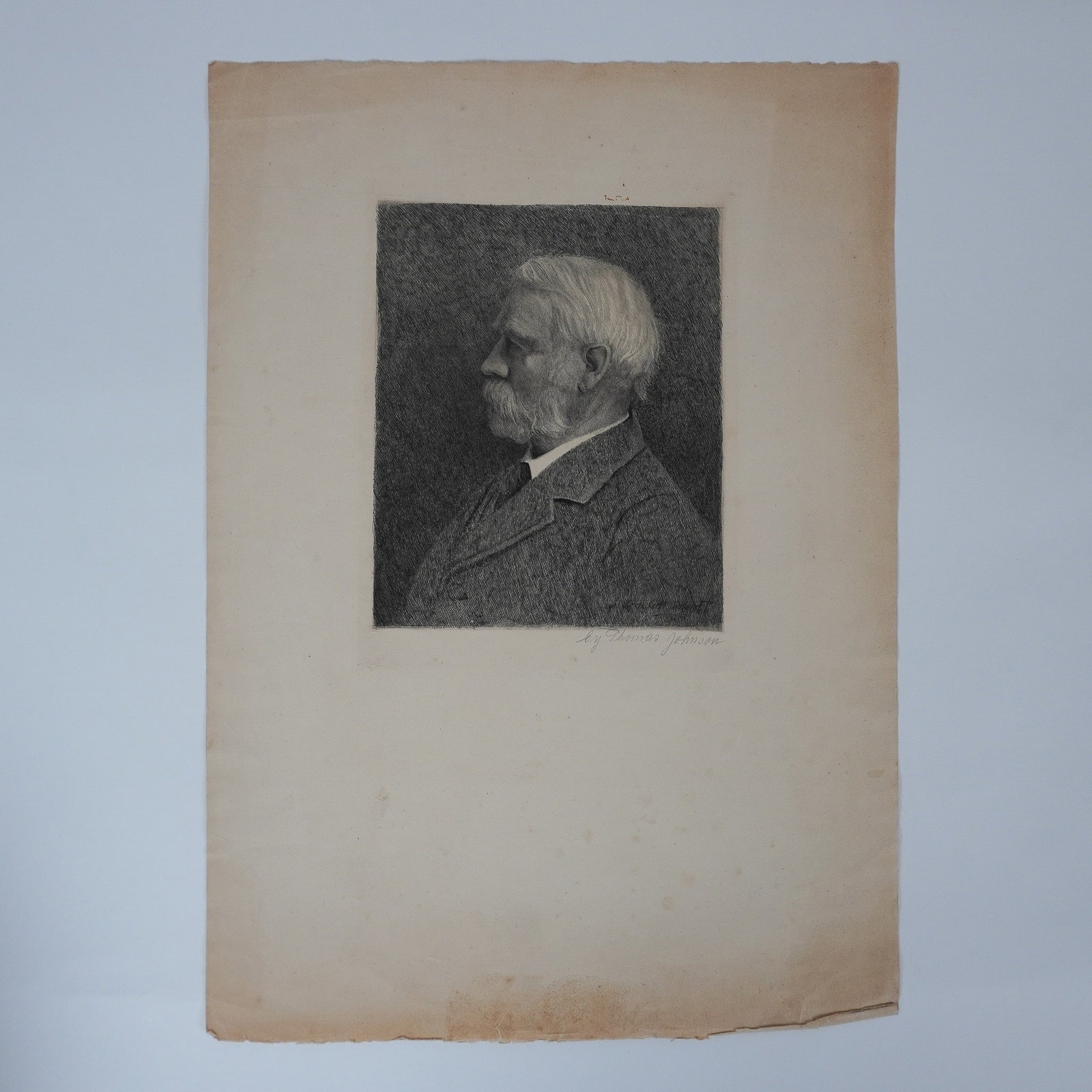 Thomas Johnson Engraving, Gentleman in Profile (1 of 3)