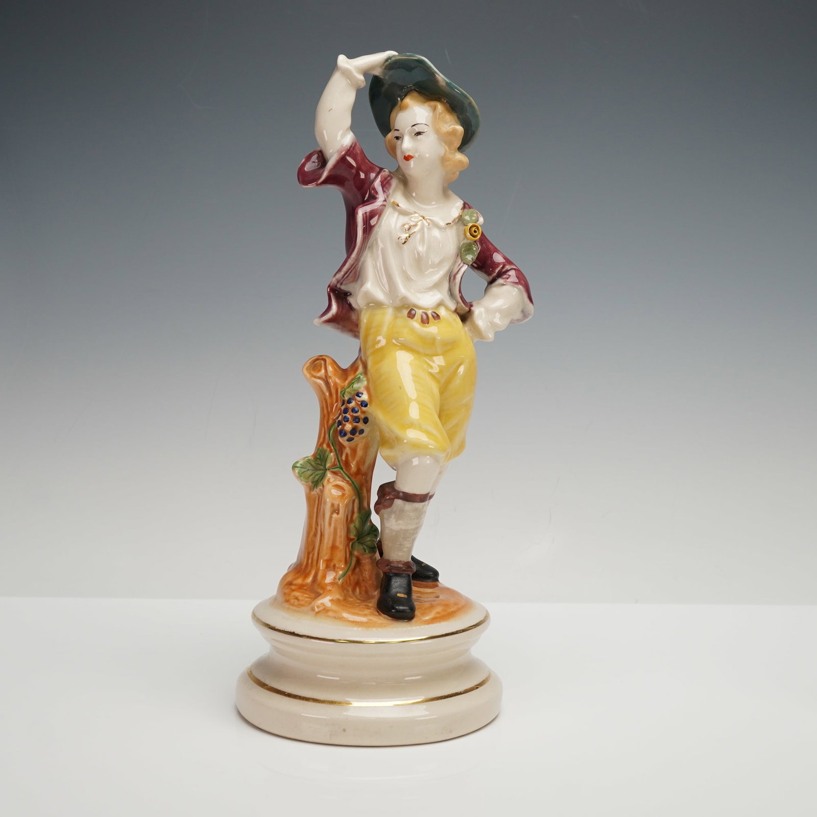 Hand-Painted Porcelain Country Boy Figurine (1 of 3)
