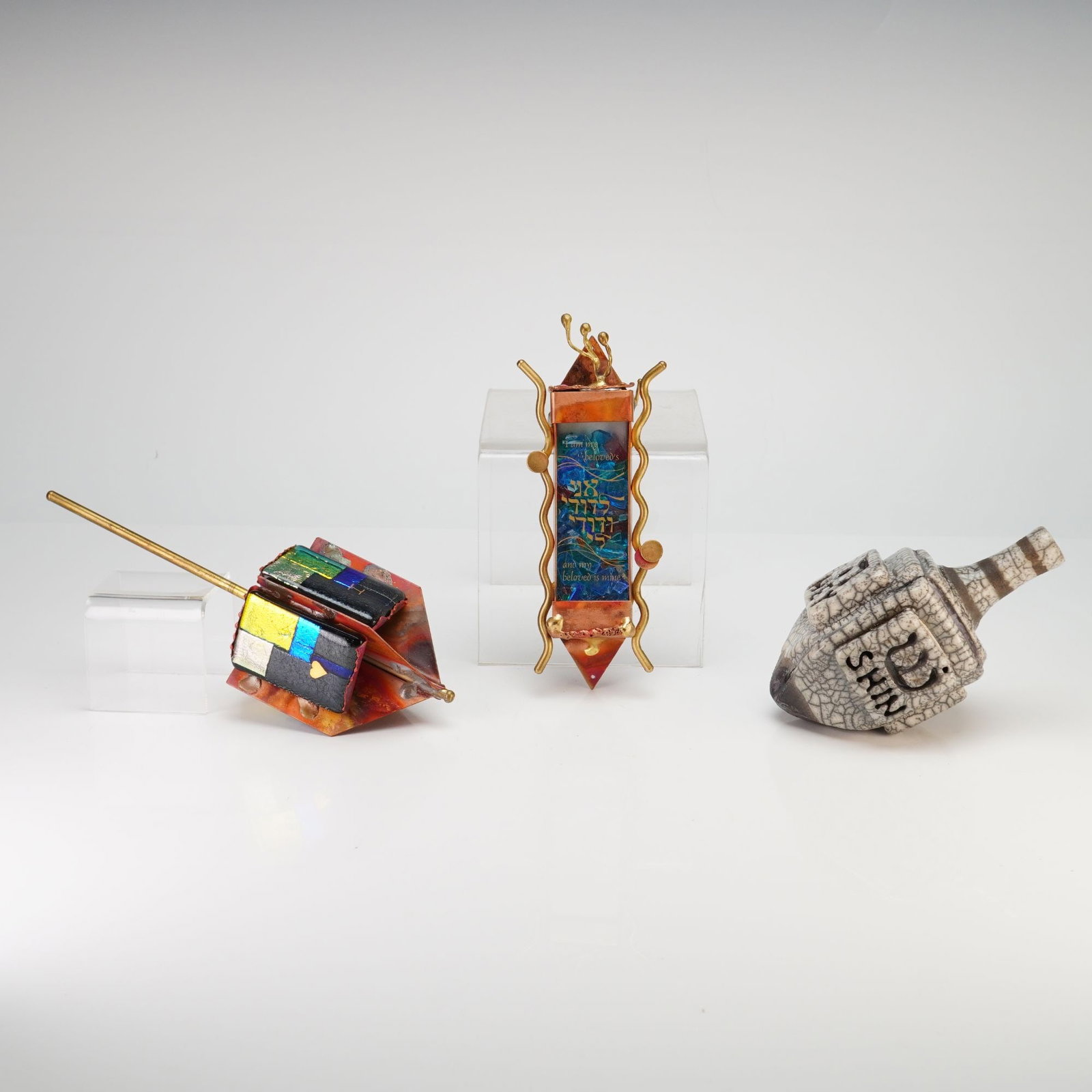 Three-Piece Contemporary Judaica Grouping Including Gary Rosenthal Mixed Media Works (1 of 5)