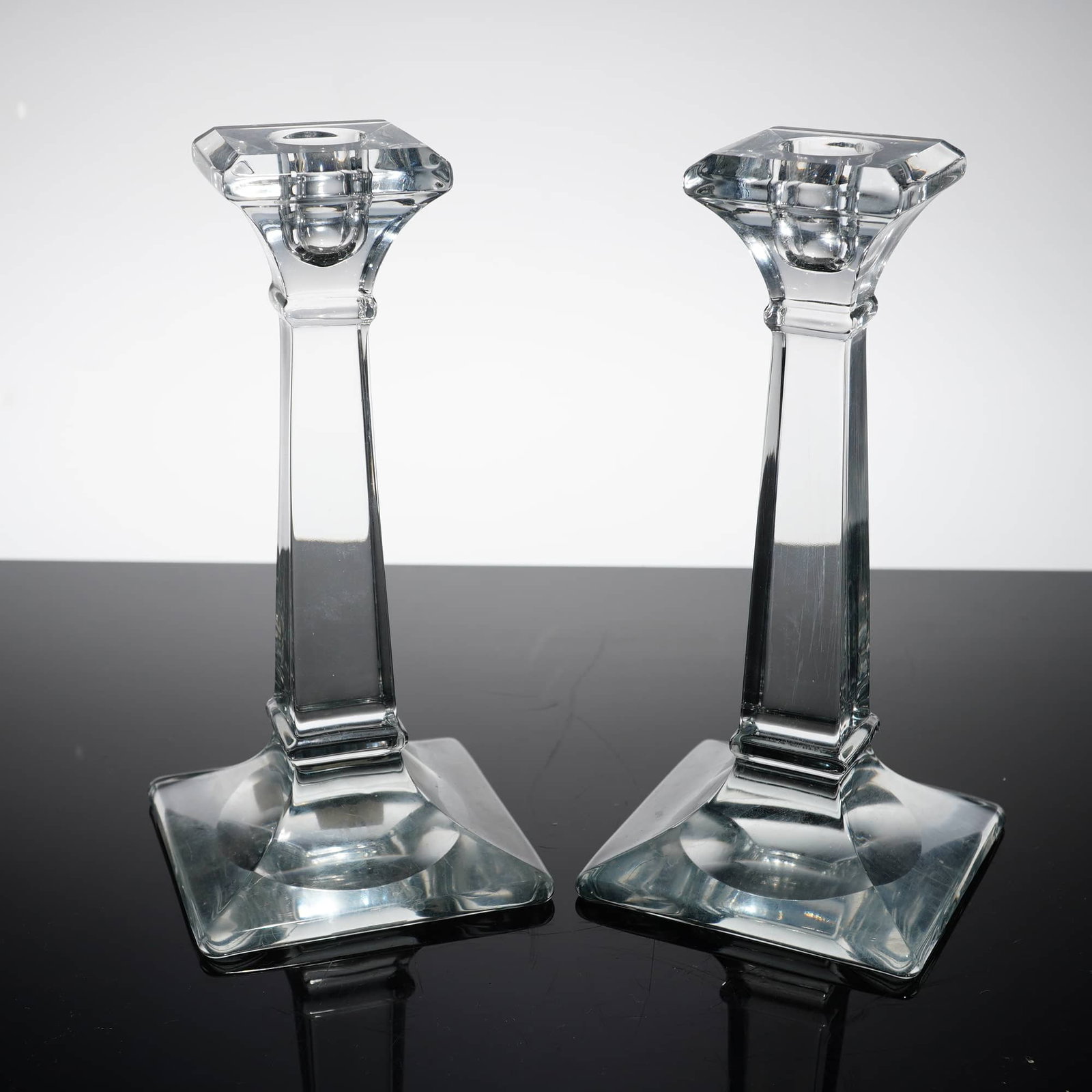 Tiffany & Co. Classic Square Column Crystal Candlesticks, Pair (1 of 3)