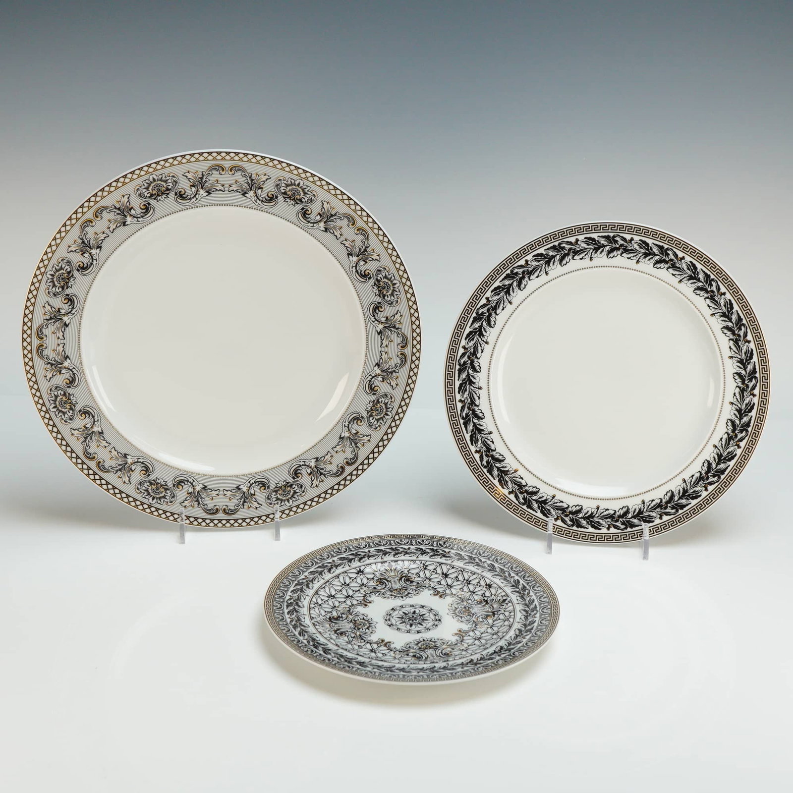 3pc Versace Rosenthal Porcelain Plate Set, Marqueterie (1 of 4)