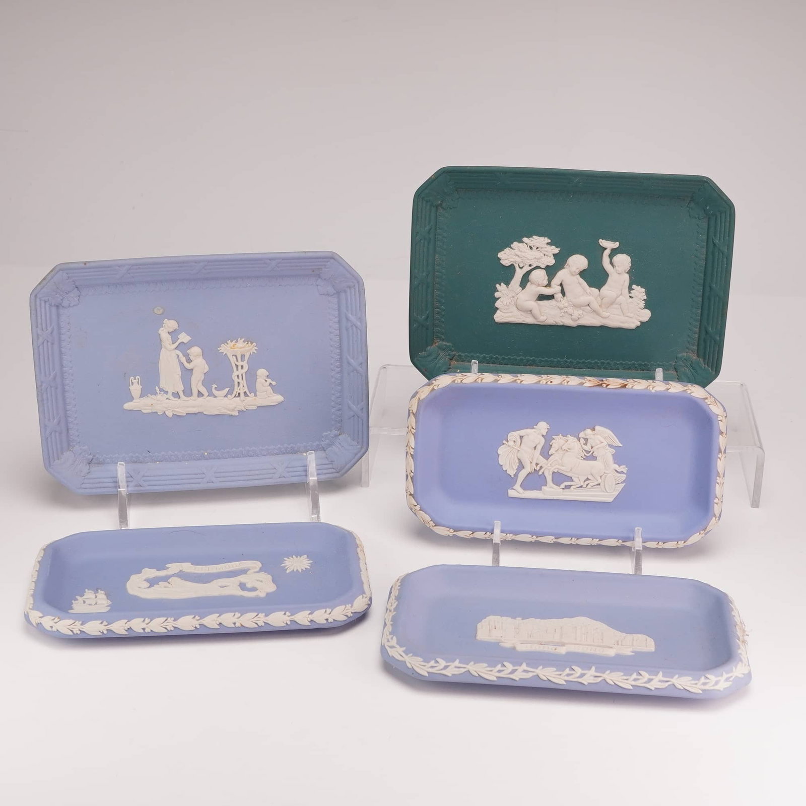 5pc Wedgwood Jasperware Trinket Trays (1 of 3)
