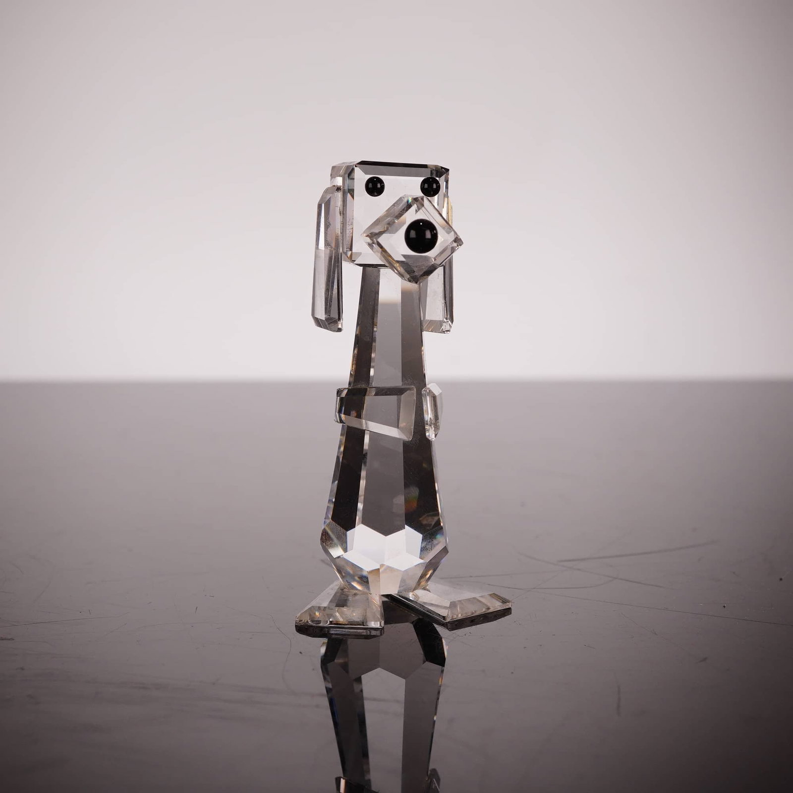 Swarovski Silver Crystal Pluto Tall Dog Figurine, 3 Inches (1 of 5)