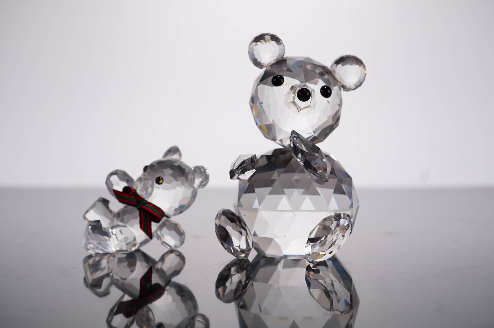 Swarovski Silver Crystal Teddy Bear Figurines, Set of Two (1 of 4)