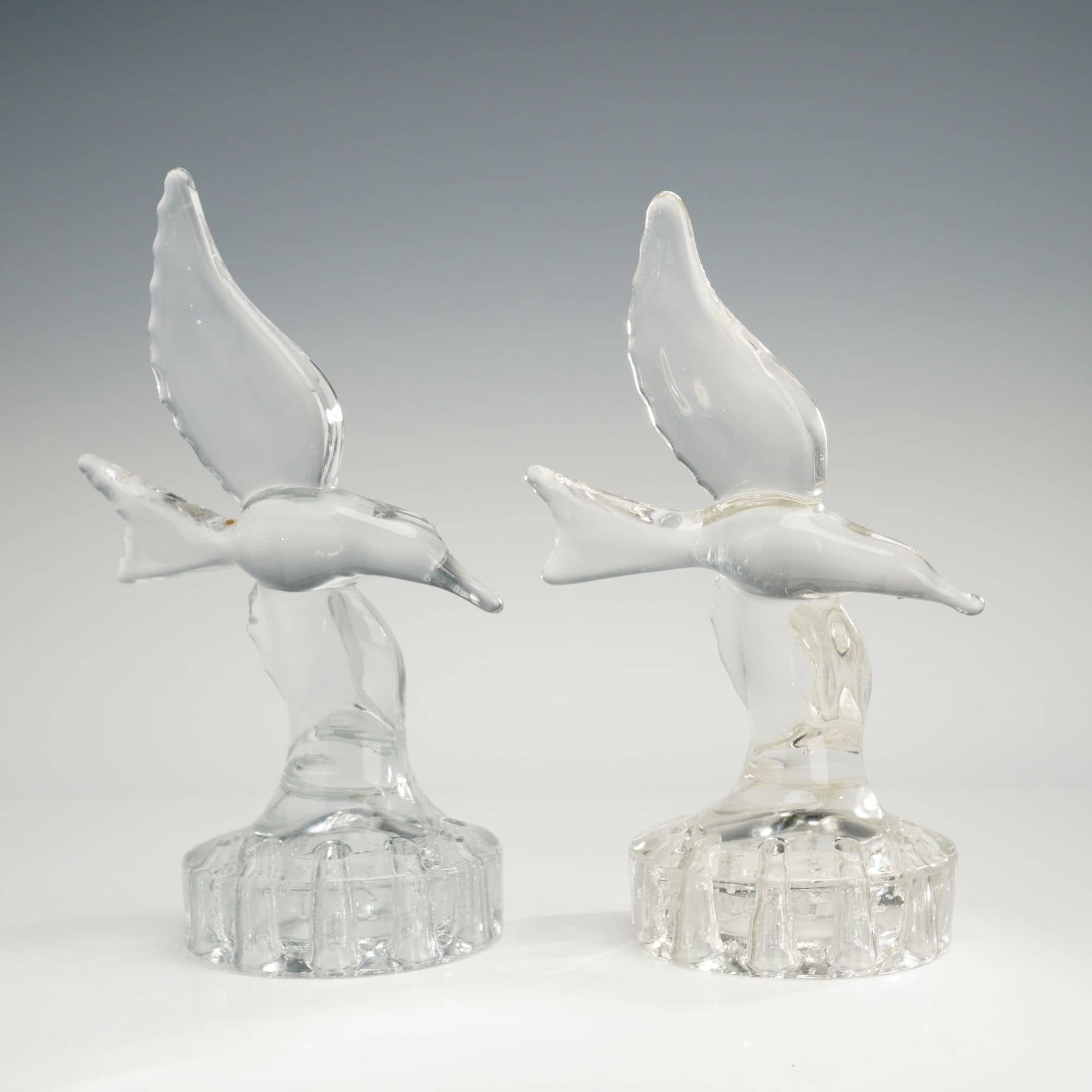 A Pair of Cambridge Glass Seagull Flower Frogs Pattern #1138 (1 of 3)