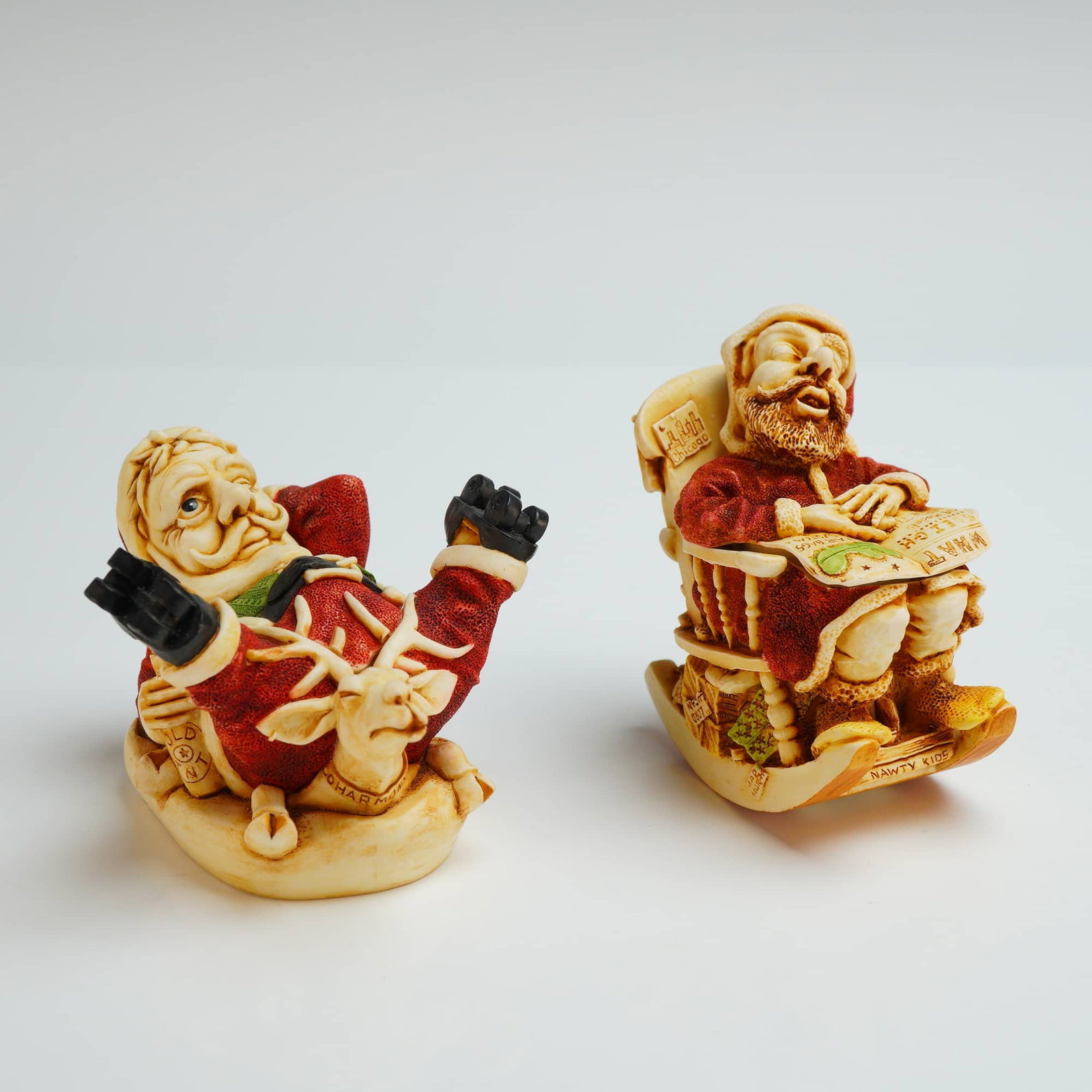 2pc Harmony Kingdom Box Figurines, Holy Roller & Jingle Bell Rock (1 of 4)