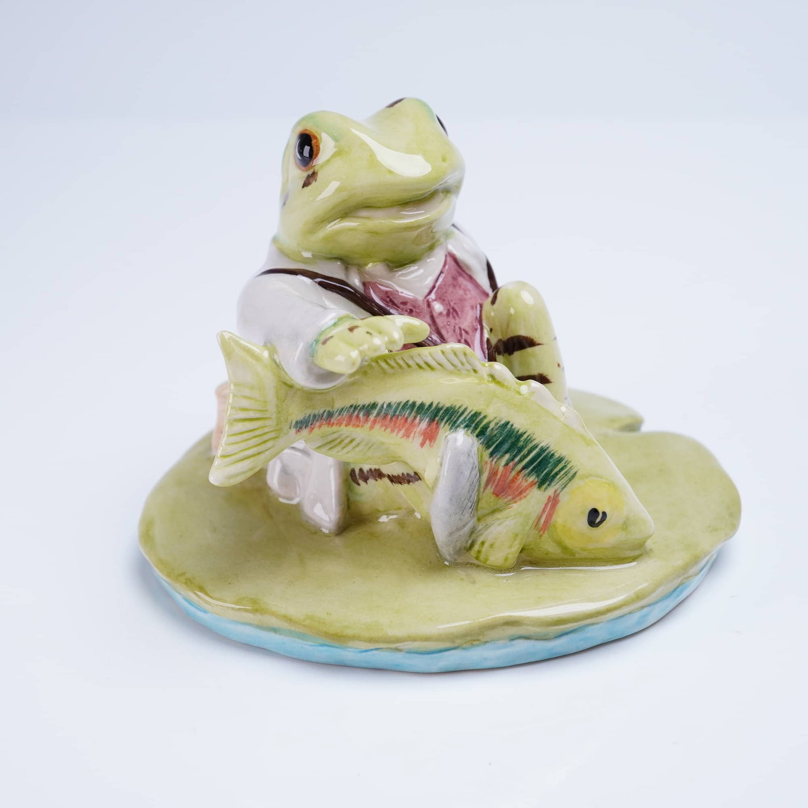 Beswick Beatrix Potter Figurine, Jeremy Fisher Catches a Fish (1 of 3)