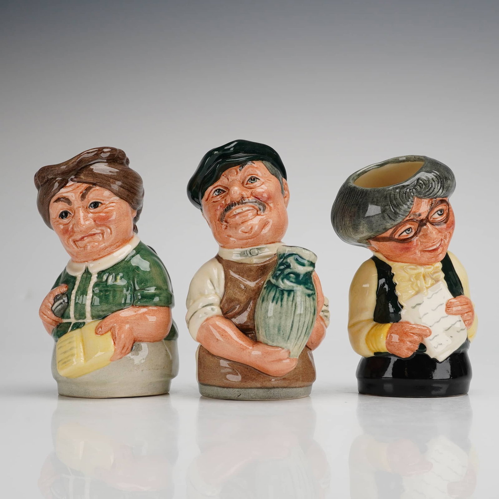 Three Royal Doulton Doultonville Collection Character Jugs including Albert Sagger the Potter D6745 (1 of 3)