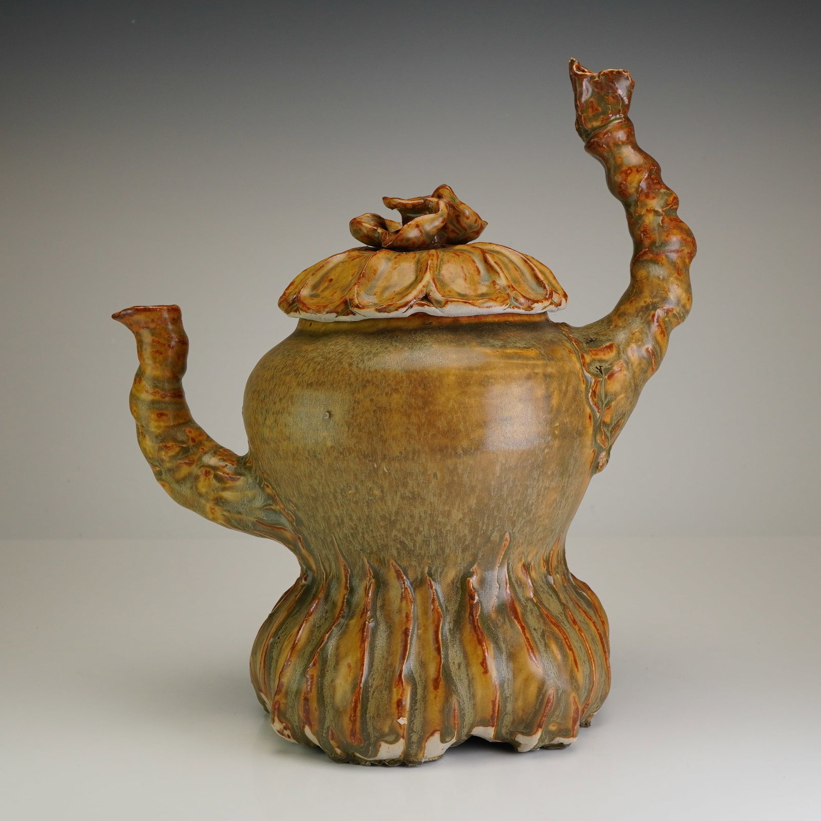 Contemporary Studio Pottery Sculptural Teapot with Organic Glaze (1 of 3)