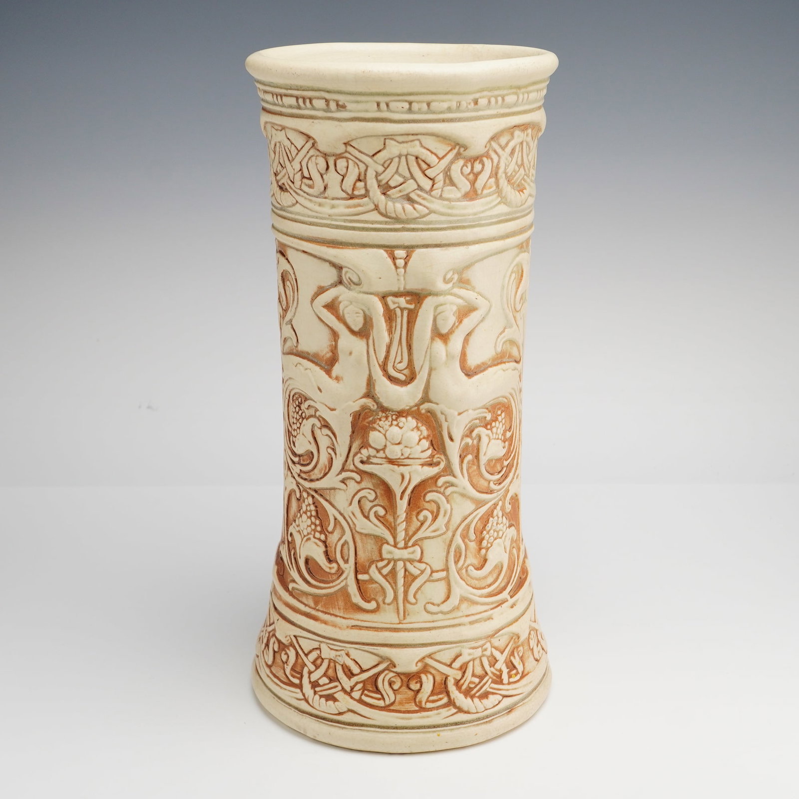 Weller Pottery Clinton Ivory Art Nouveau Floor Vase (1 of 4)